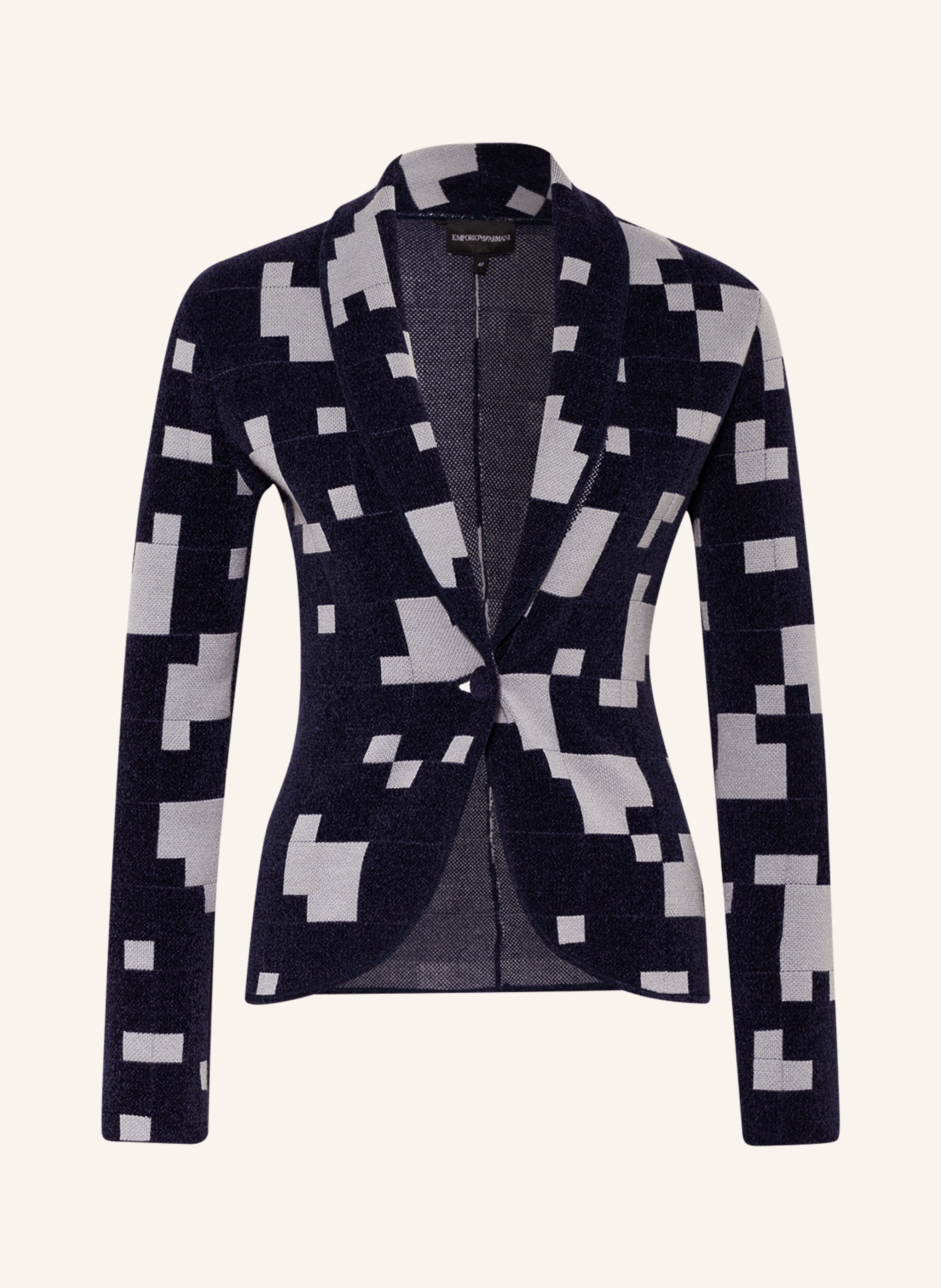 EMPORIO ARMANI Knit blazer in dark blue/ light gray | Breuninger