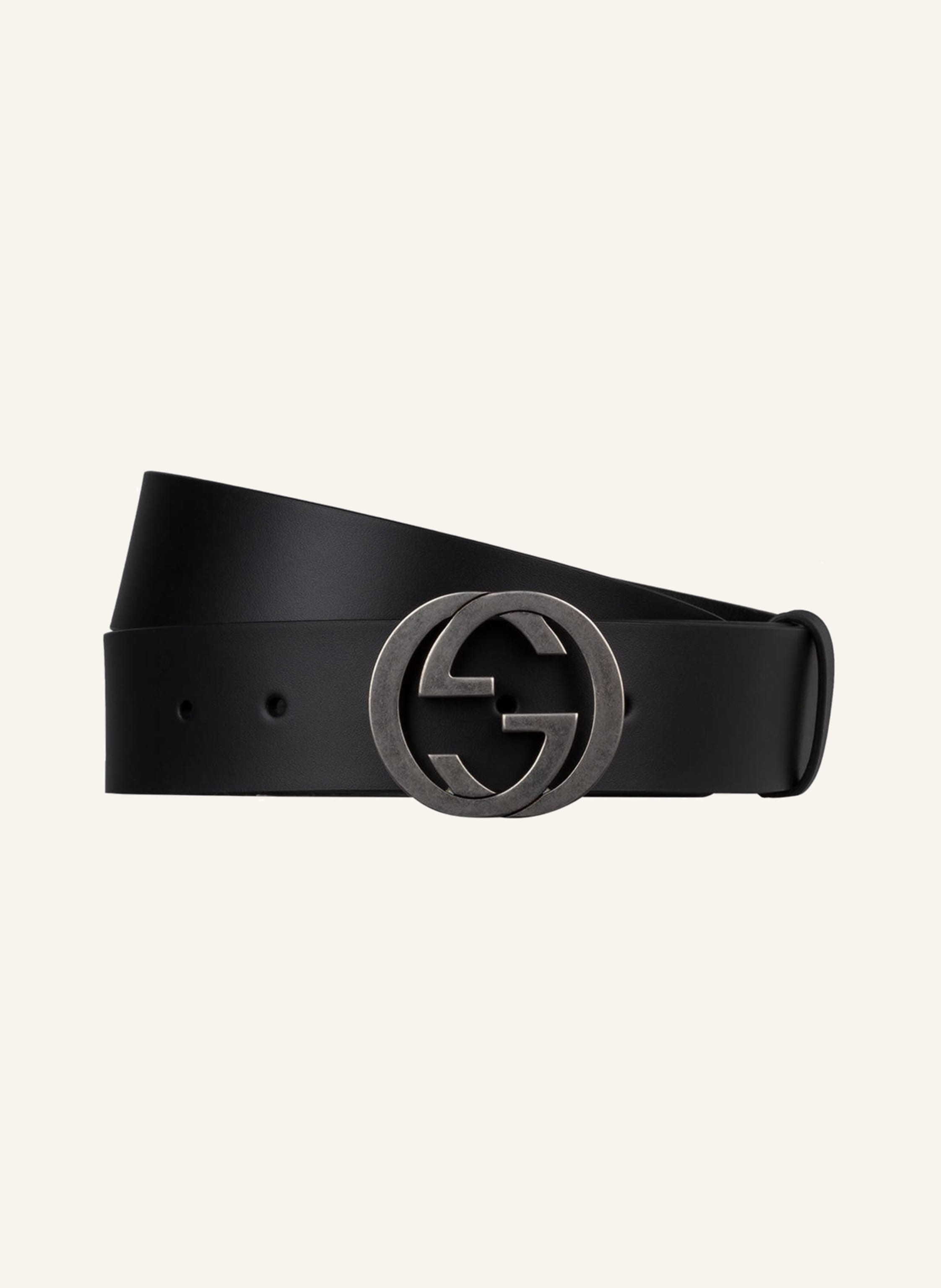GUCCI Leather belt GG in black | Breuninger