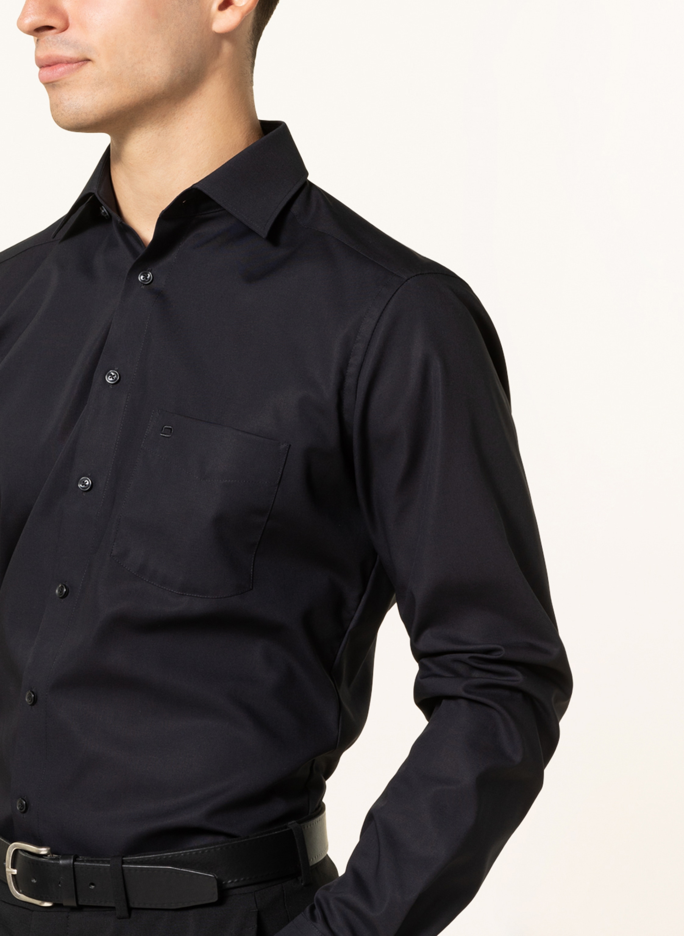 Thumbnail - Olymp Hemd Luxor Modern Fit Mit Extralangem Arm schwarz