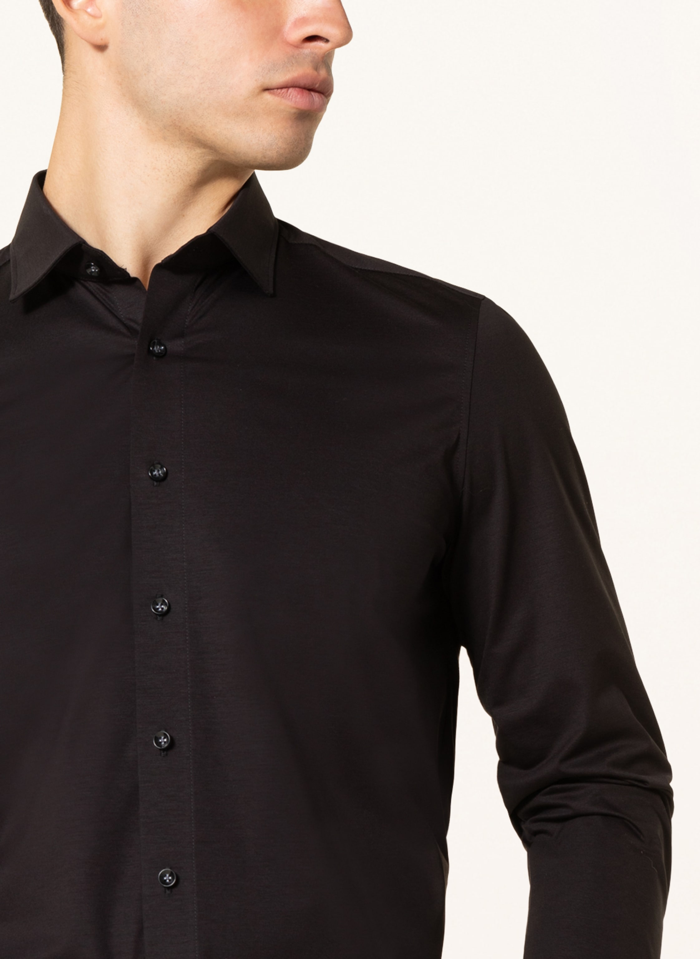 Thumbnail - Olymp Jerseyhemd Luxor 24/Seven Modern Fit schwarz