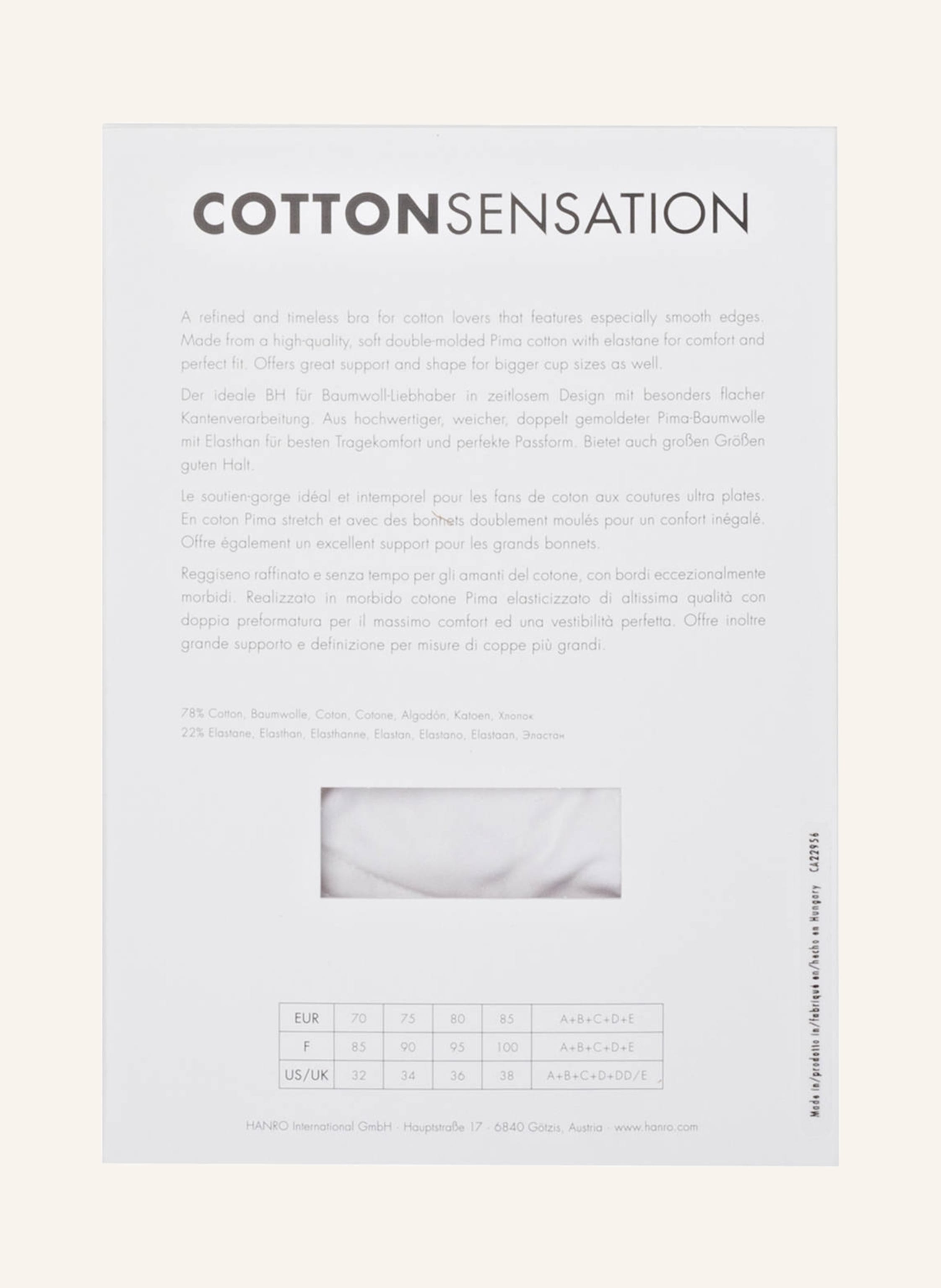 Thumbnail - Hanro Bügel-Bh Cotton Sensation weiss