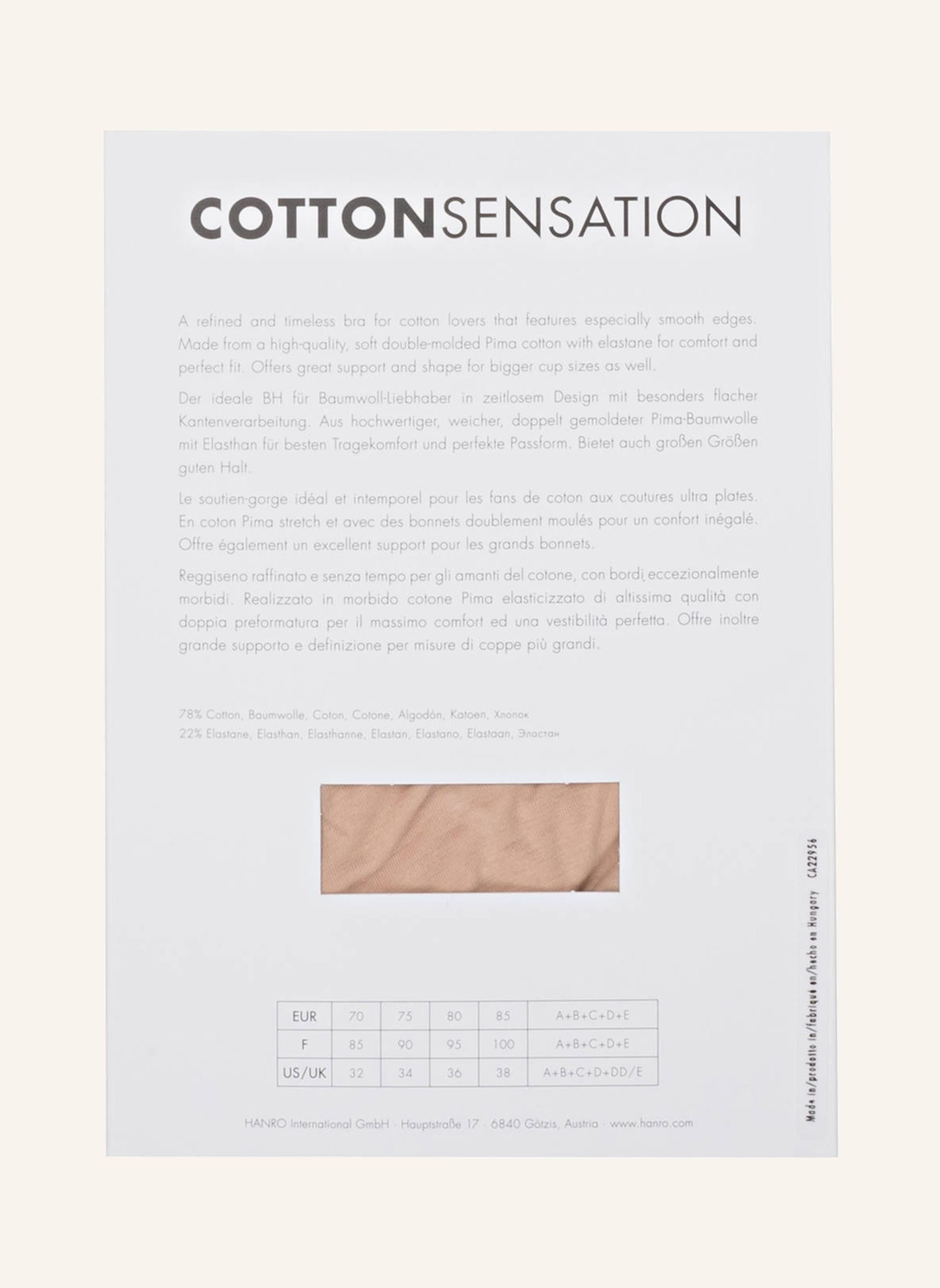 Thumbnail - Hanro Bügel-Bh Cotton Sensation beige