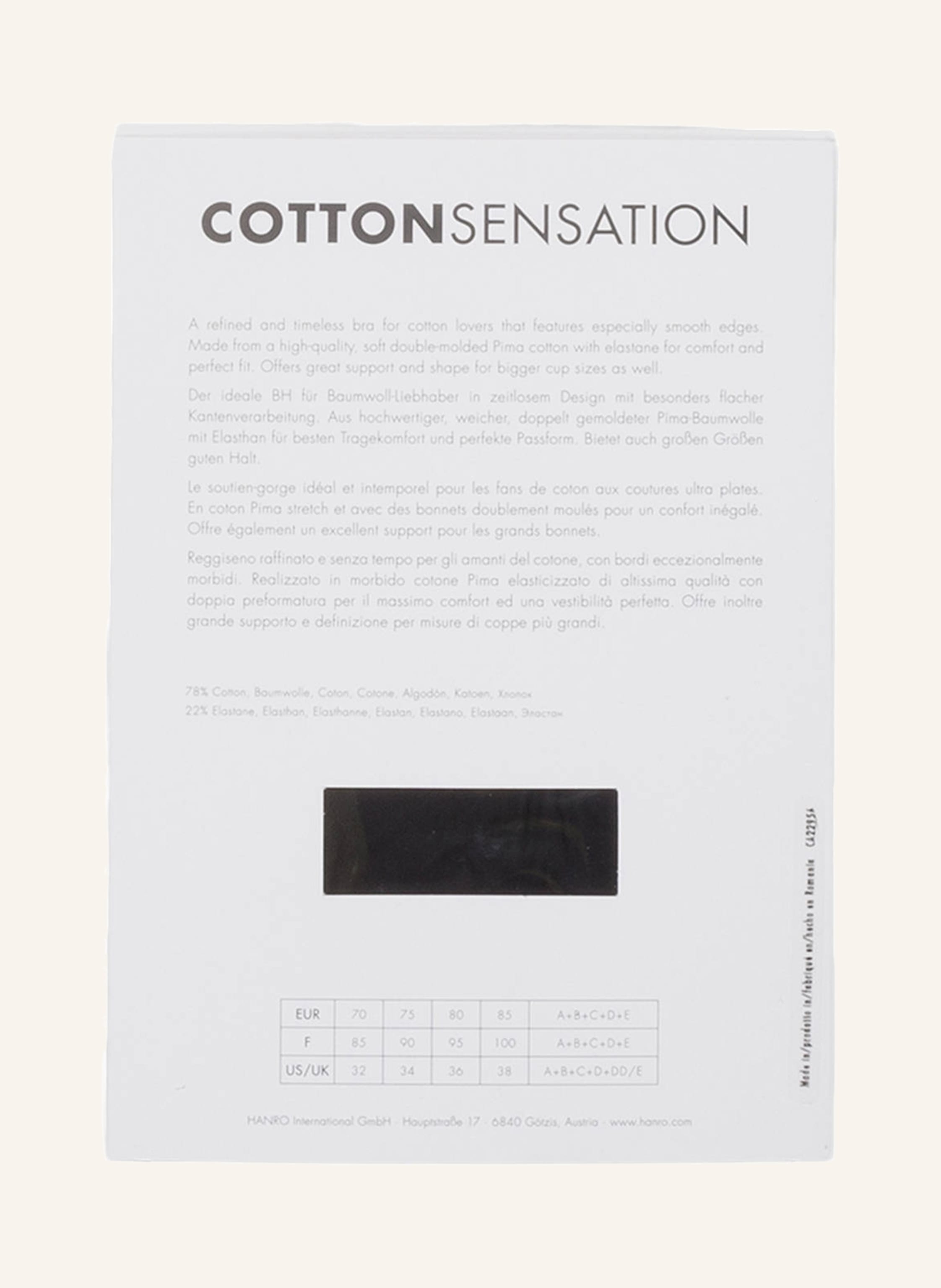 Hanro Triangel-Bh Cotton Sensation schwarz – Bild 2