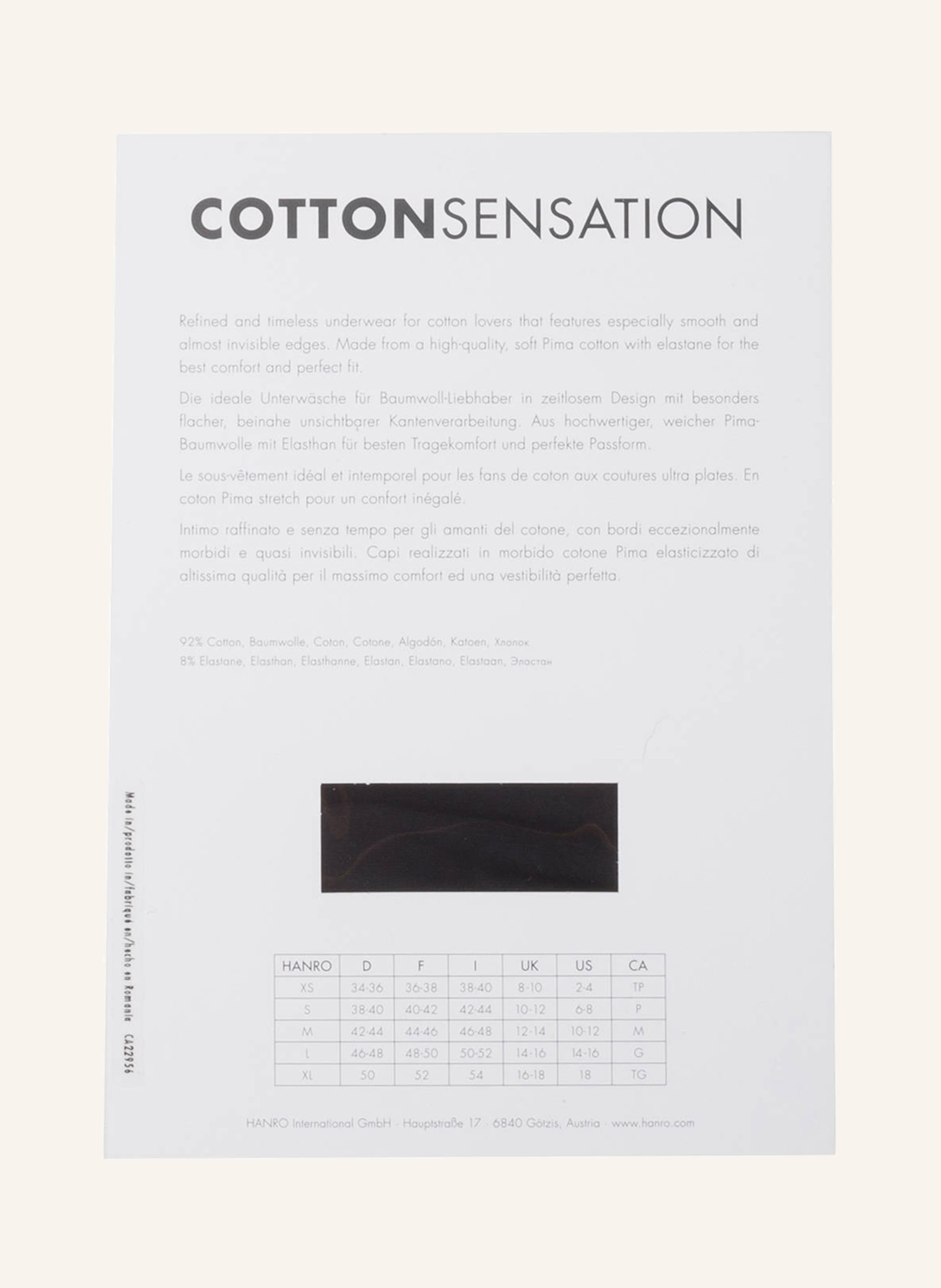 Hanro Panty Cotton Sensation schwarz – Bild 2