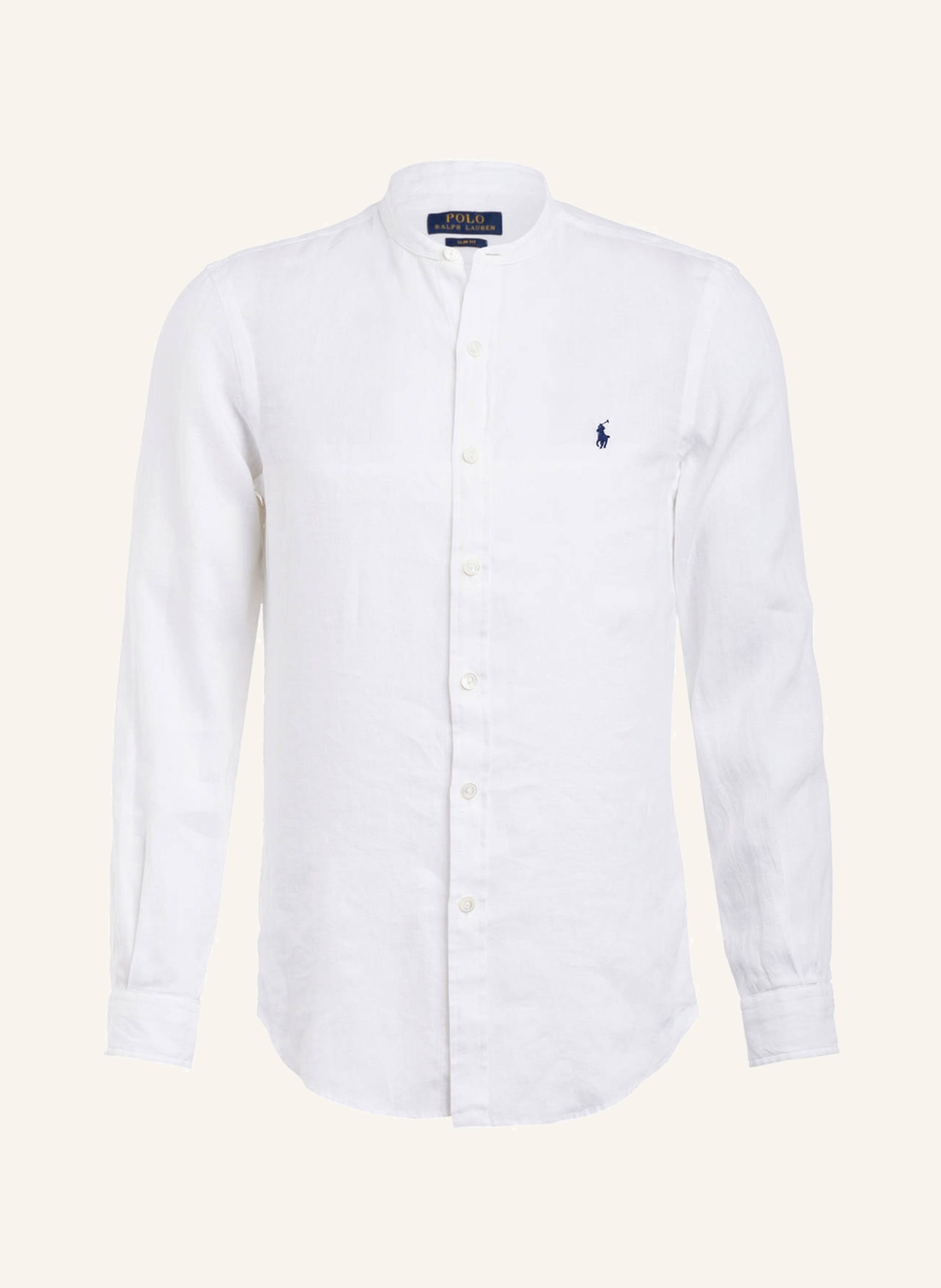 POLO RALPH LAUREN Linen shirt slim fit with stand-up collar in white |  Breuninger