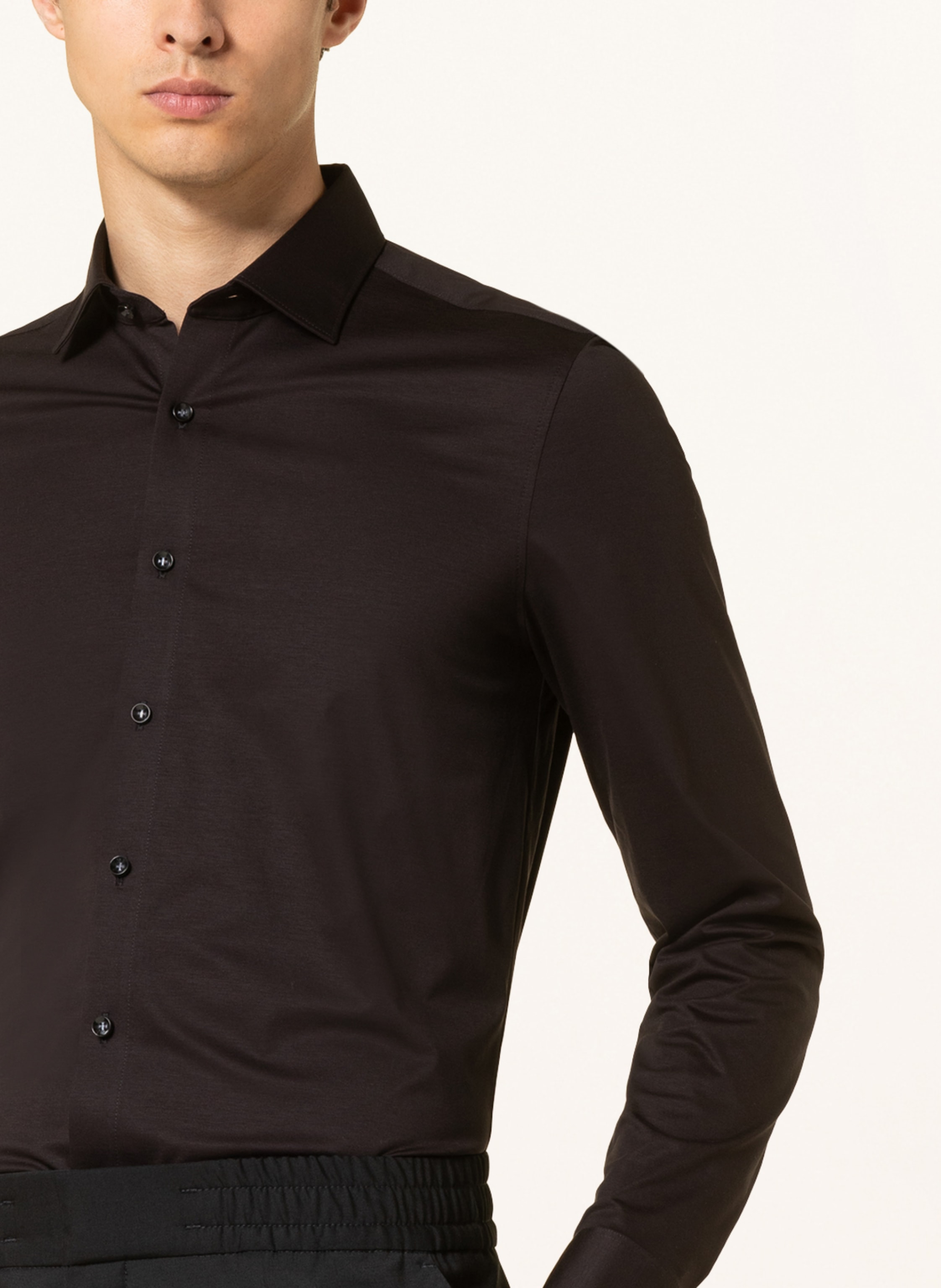 Thumbnail - Olymp Jerseyhemd Level Five 24/Seven Body Fit schwarz