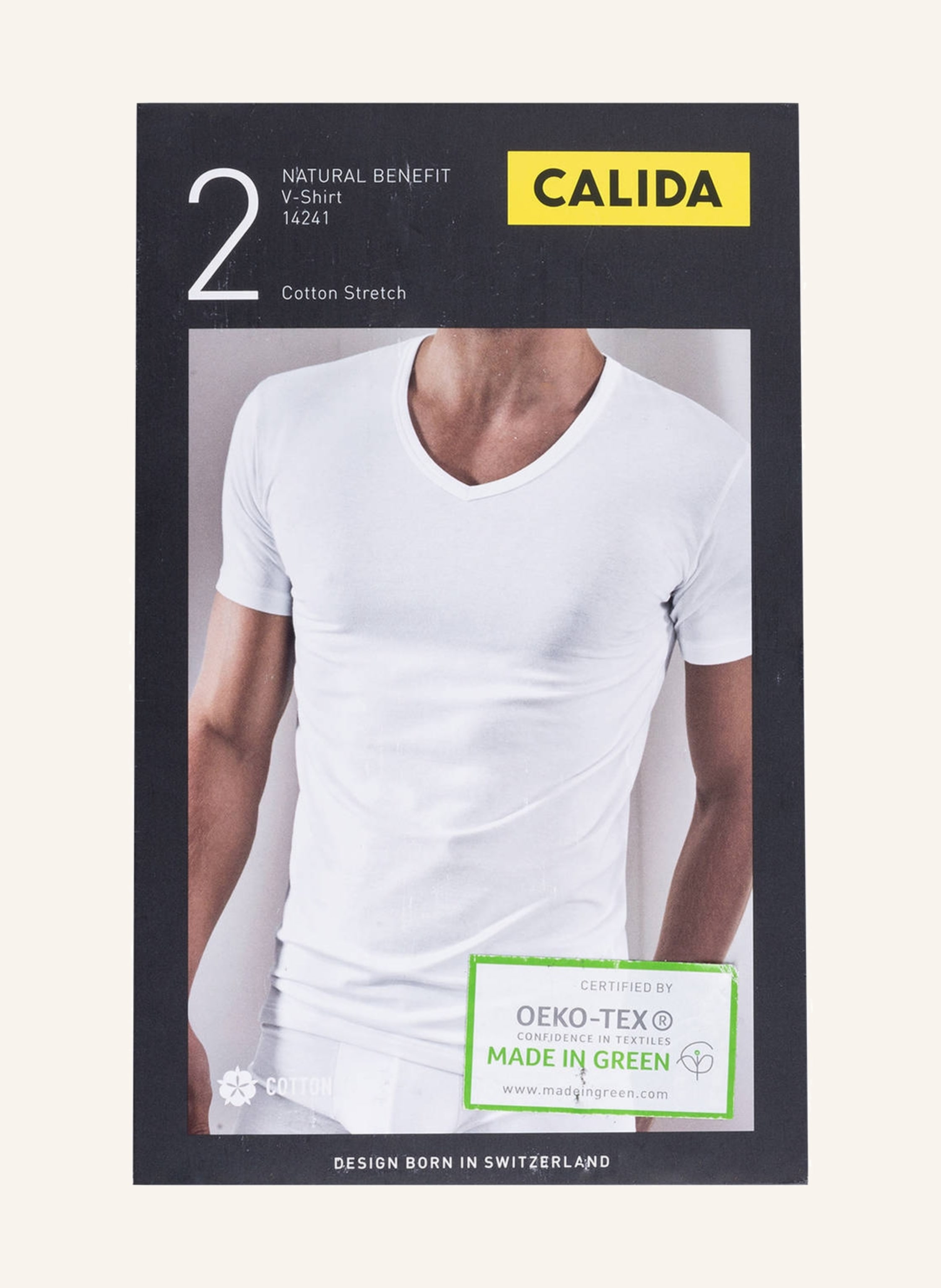 Thumbnail - Calida 2er-Pack V-Shirts Natural Benefit weiss