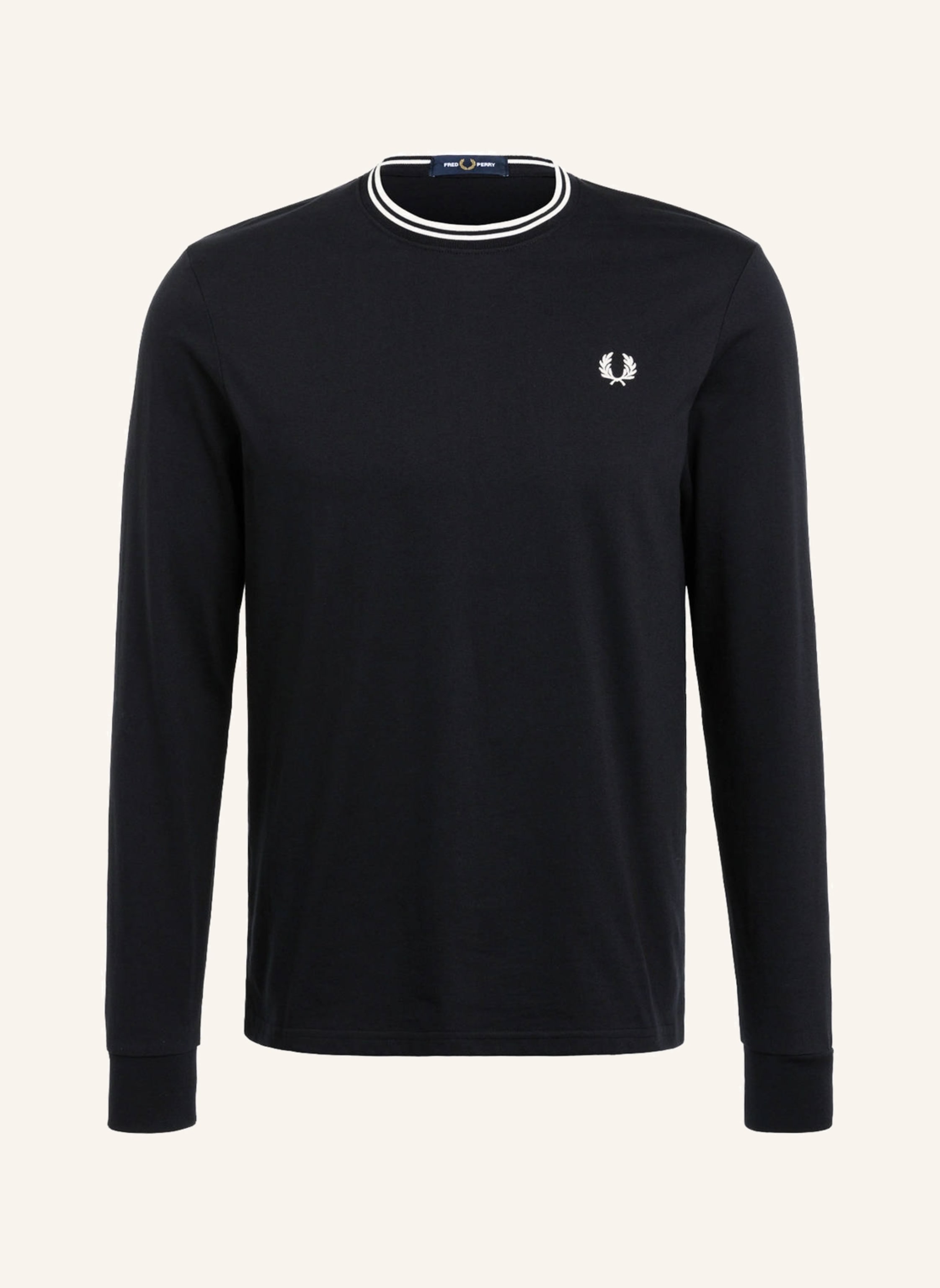Fred perry black sales long sleeve shirt