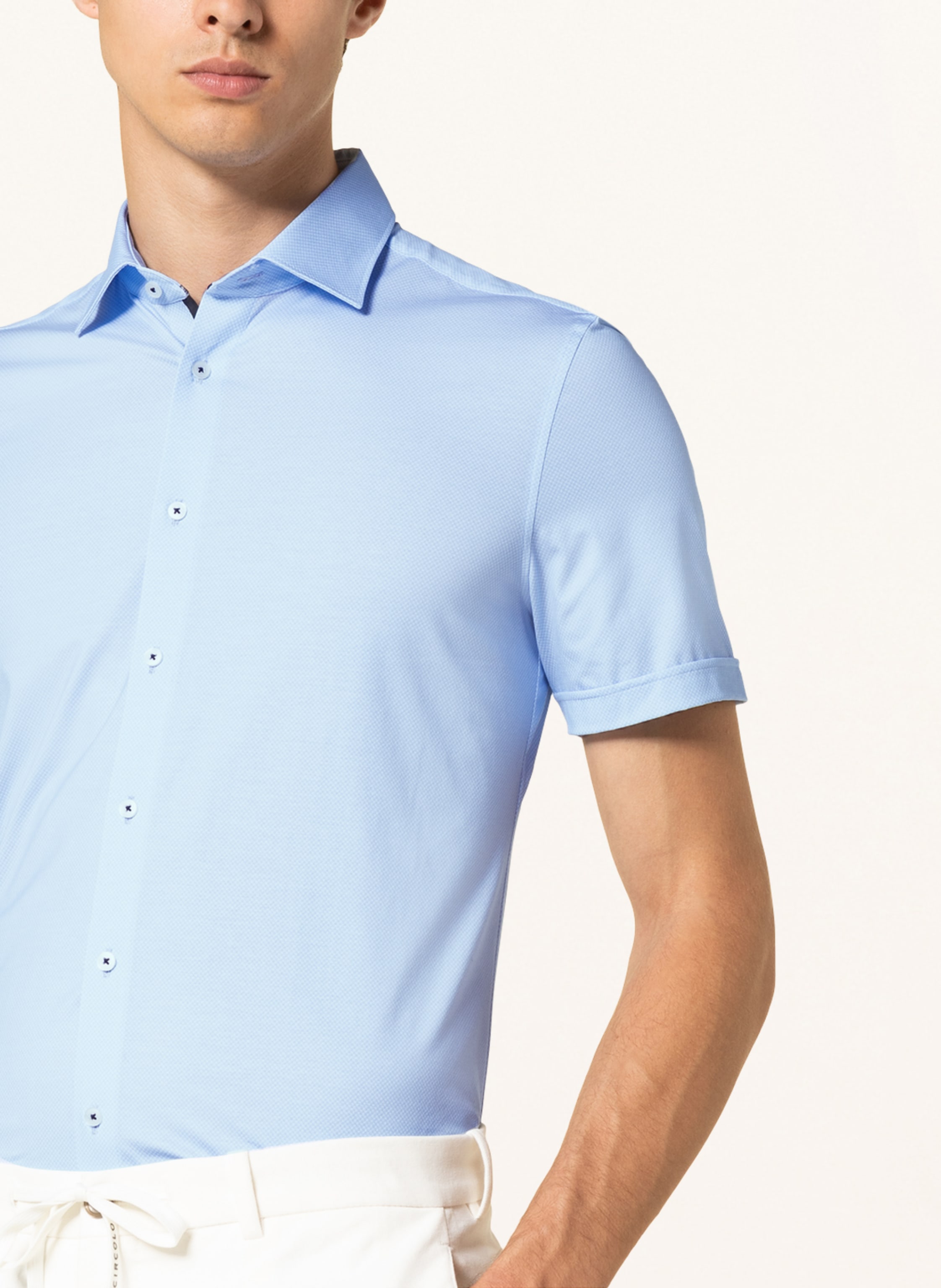 Thumbnail - Olymp Kurzarm-Hemd Level Five 24/Seven Body Fit blau