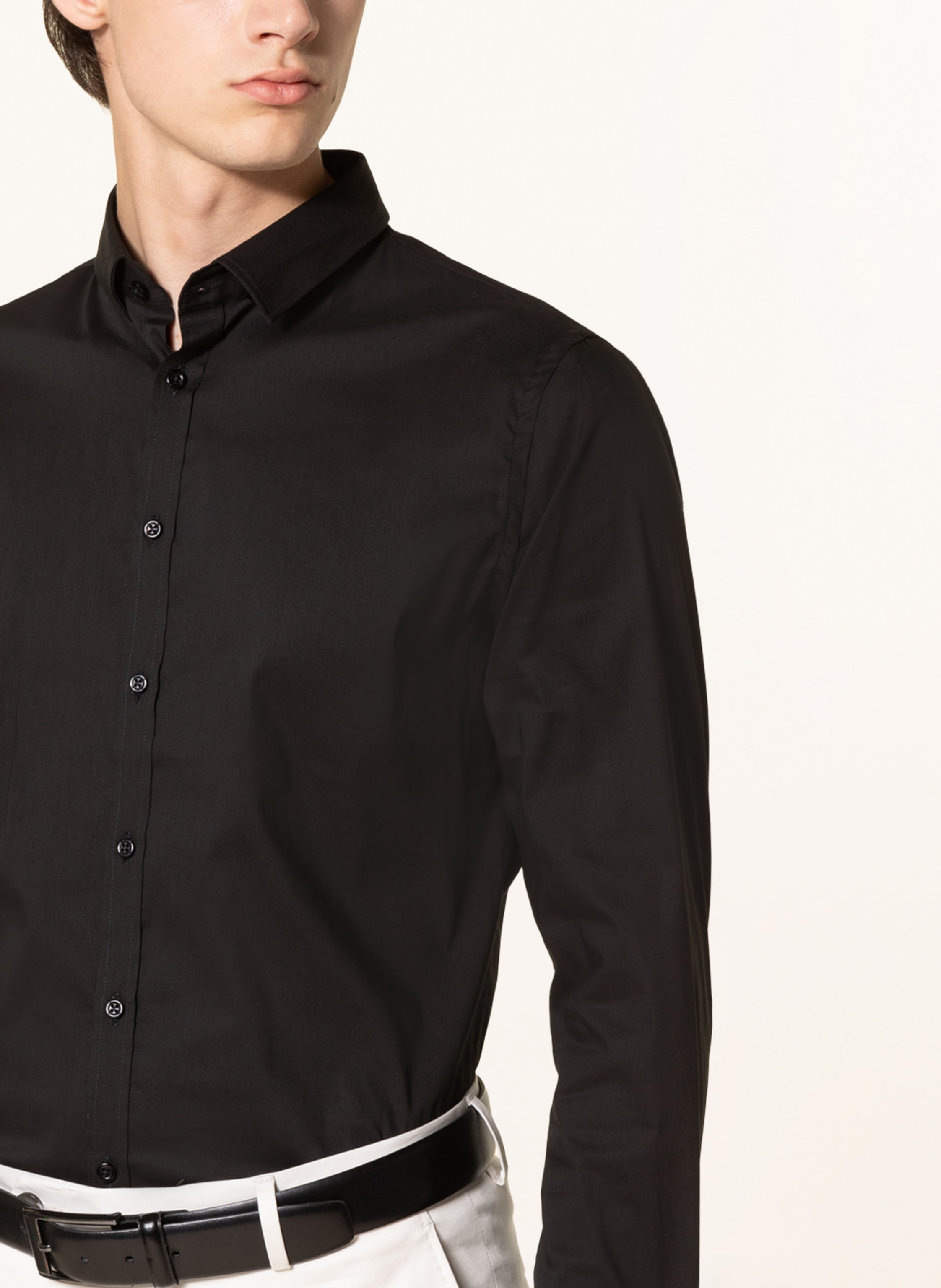 Thumbnail - q1 Manufaktur Hemd Sandro Extra Slim Fit schwarz