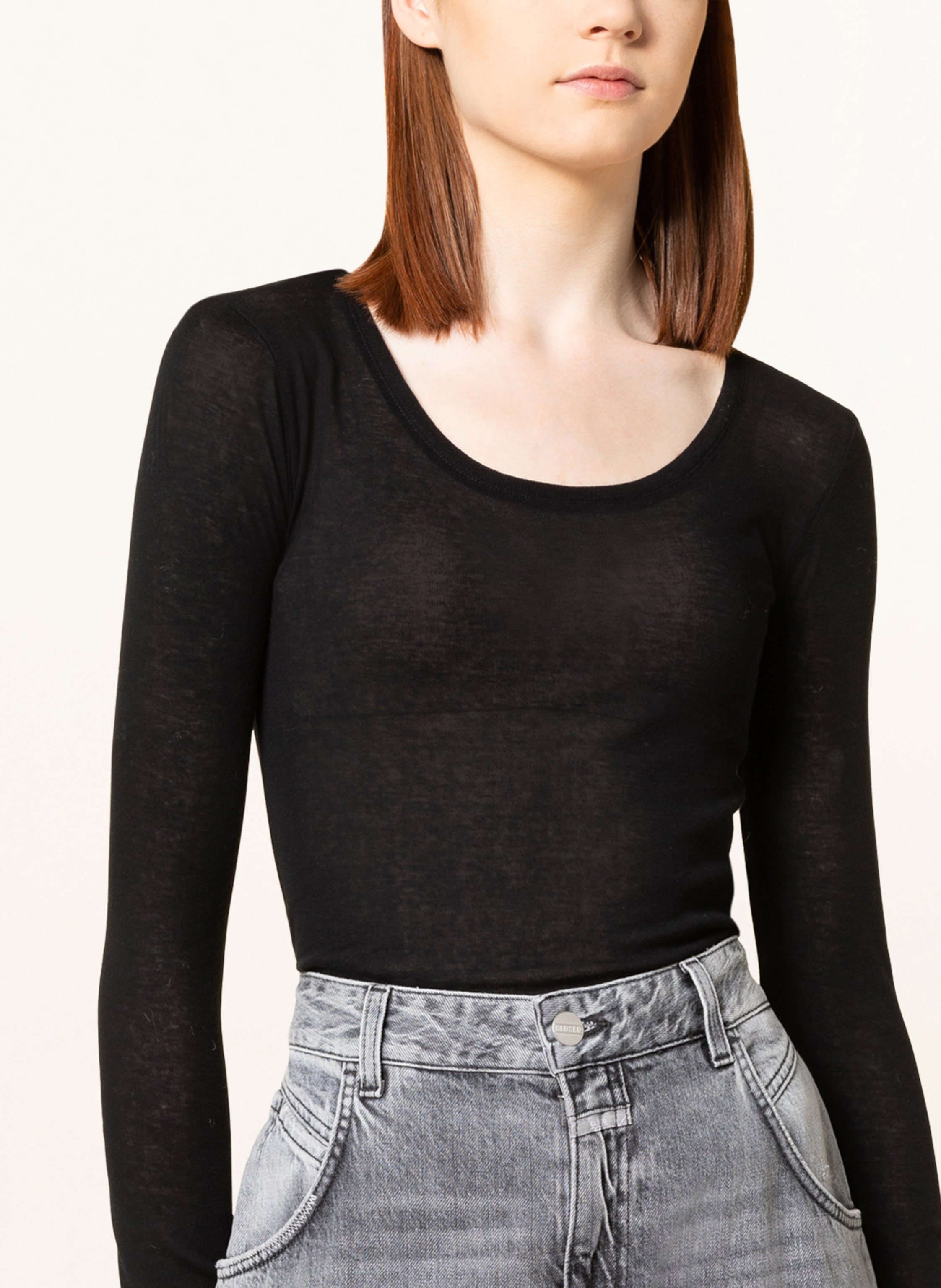 Thumbnail - American Vintage Longsleeve Massachusetts schwarz