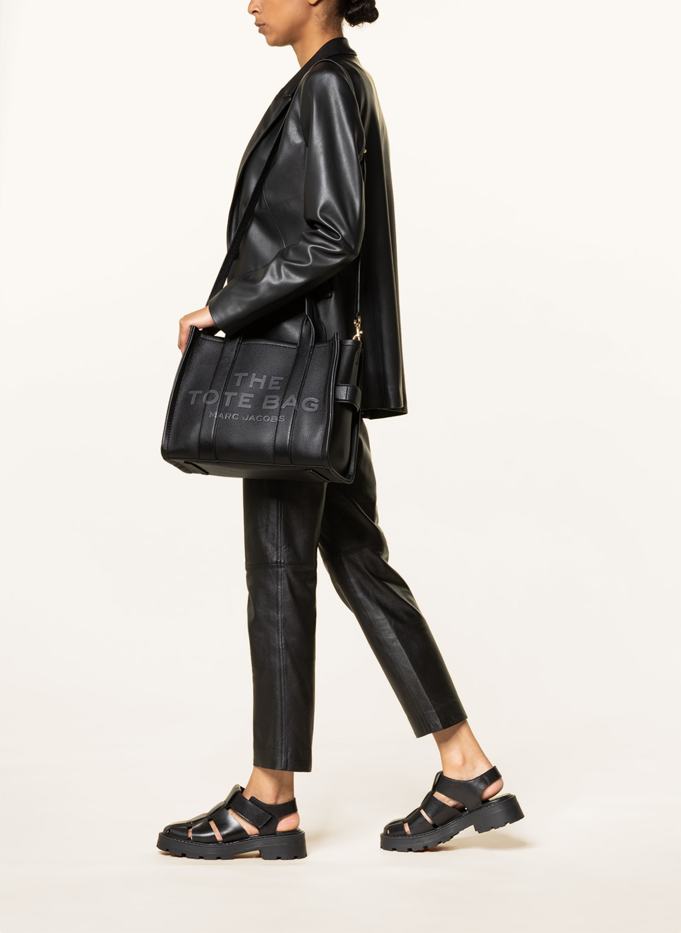 Thumbnail - Marc Jacobs Shopper The Medium Tote Bag Leather schwarz