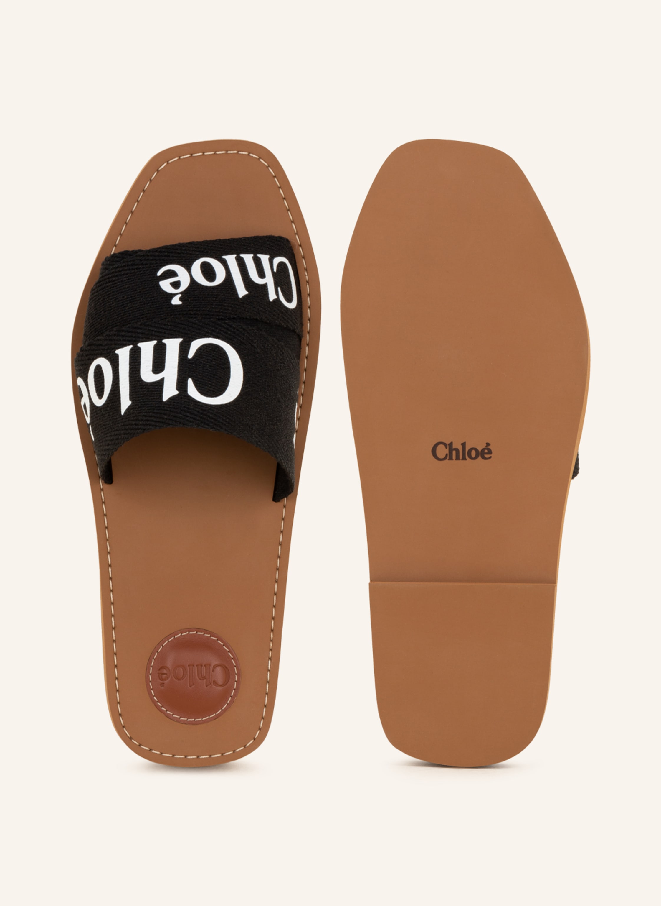 Thumbnail - Chloé Pantoletten Woody schwarz