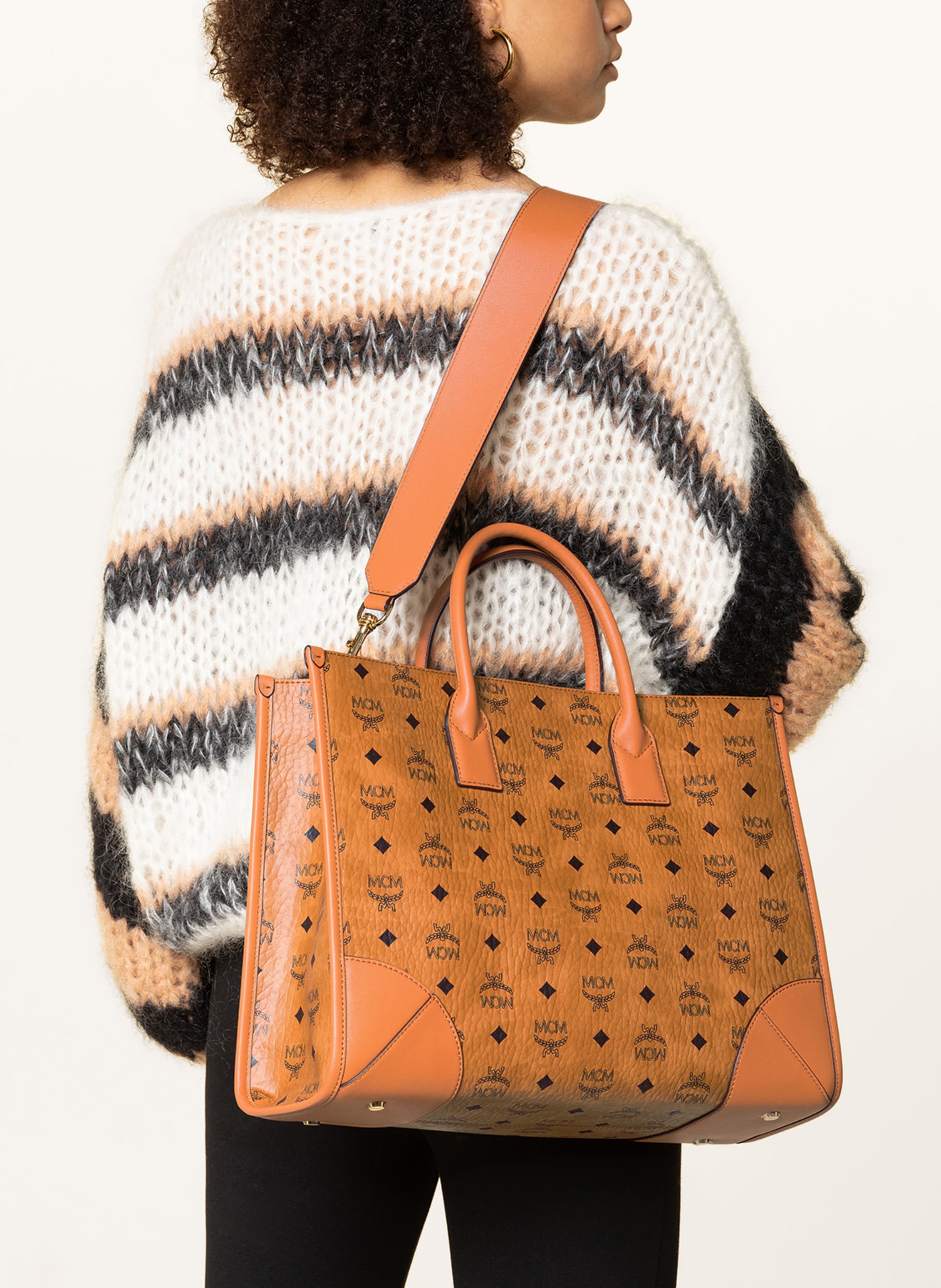 Thumbnail - Mcm Shopper München Large Mit Pouch braun