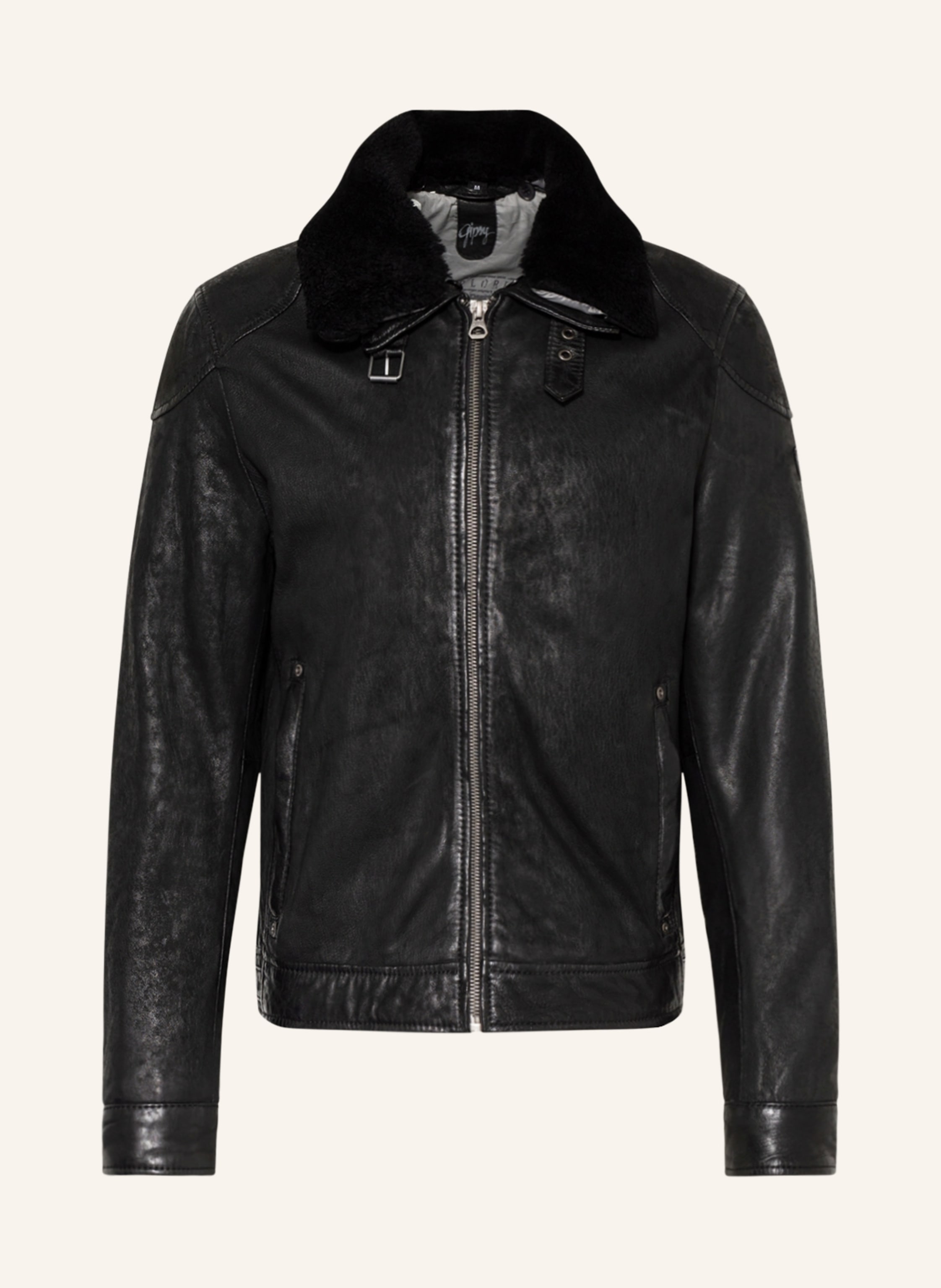 gipsy Leather jacket GMABLO in black
