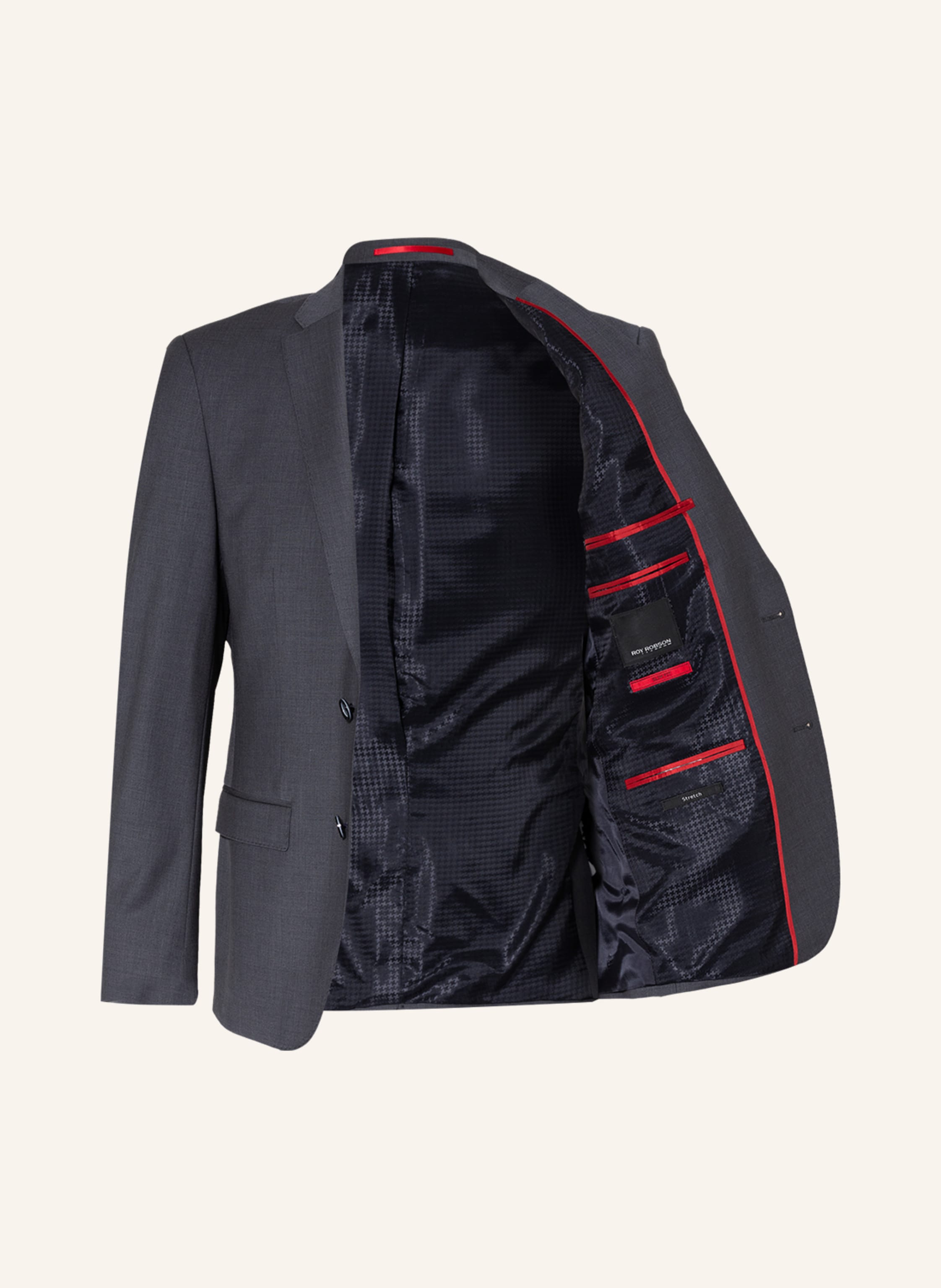 Thumbnail - Roy Robson Anzugsakko Slim Fit grau