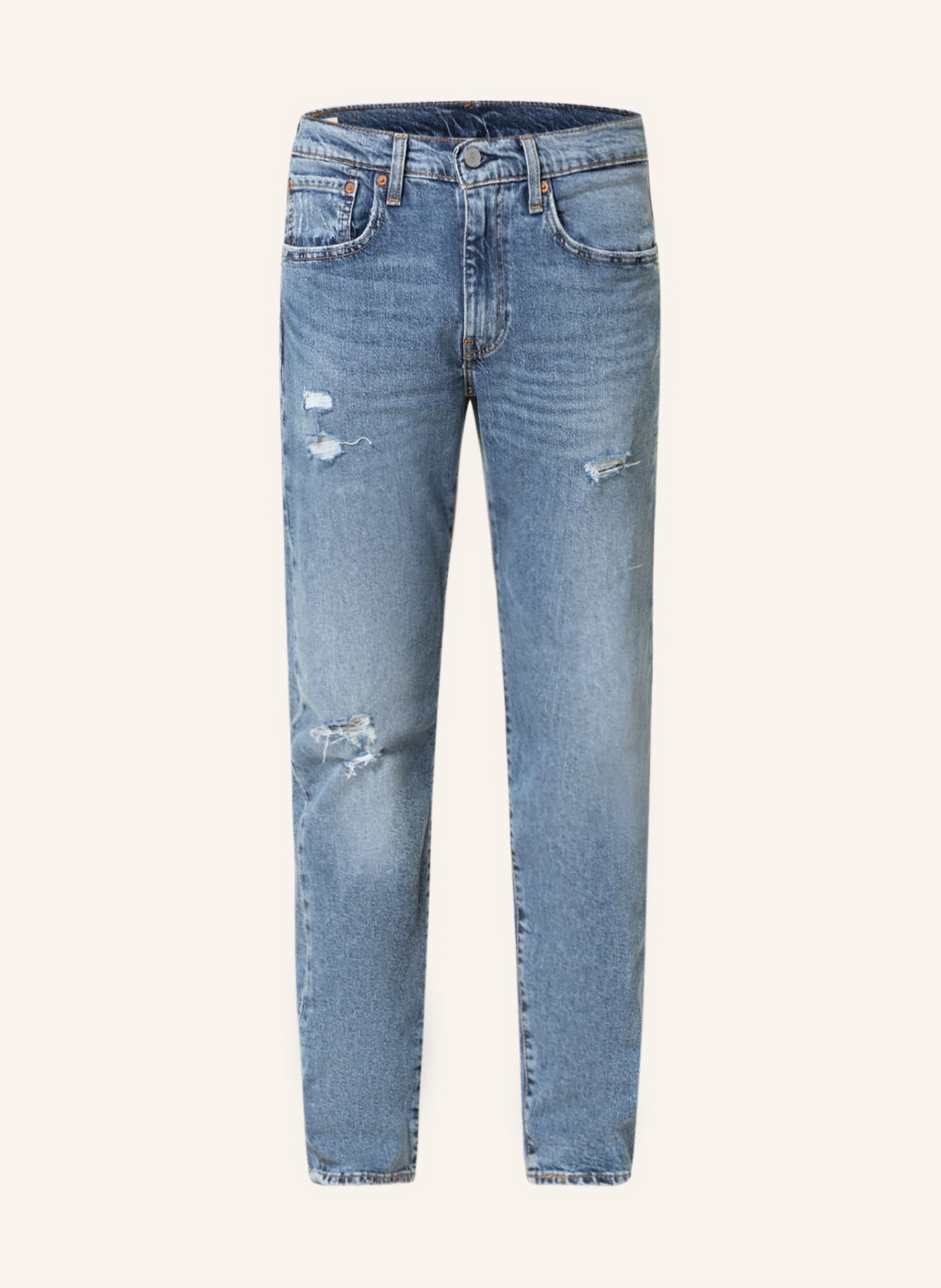 Levi s Destroyed jeans slim 502 tapered fit in 00 dark indigo STAND STUDIO Knee Length Shorts worn in