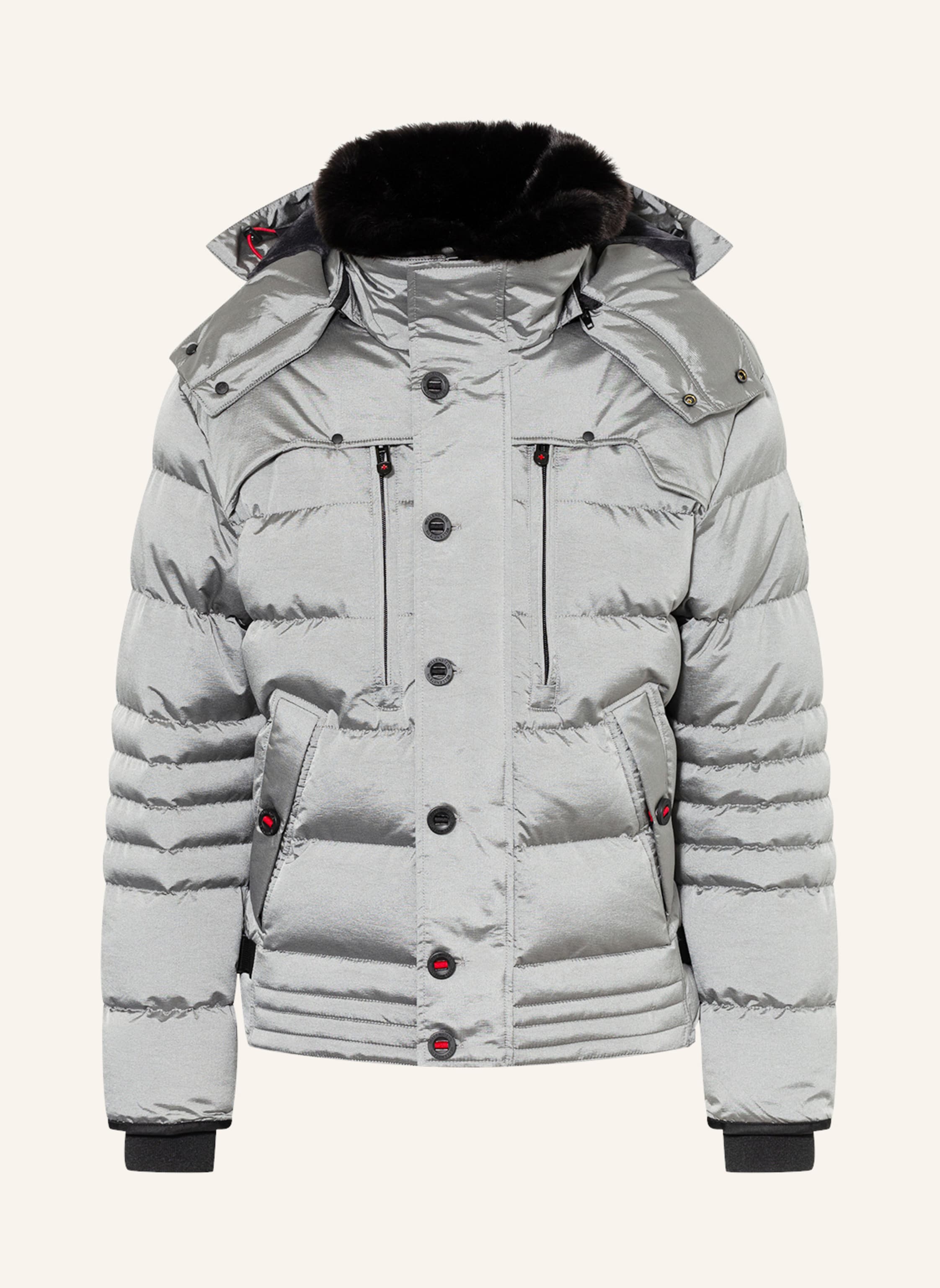 Kritiek gek Geslaagd WELLENSTEYN Quilted jacket STARDUST with detachable hood und faux fur in  silver | Breuninger