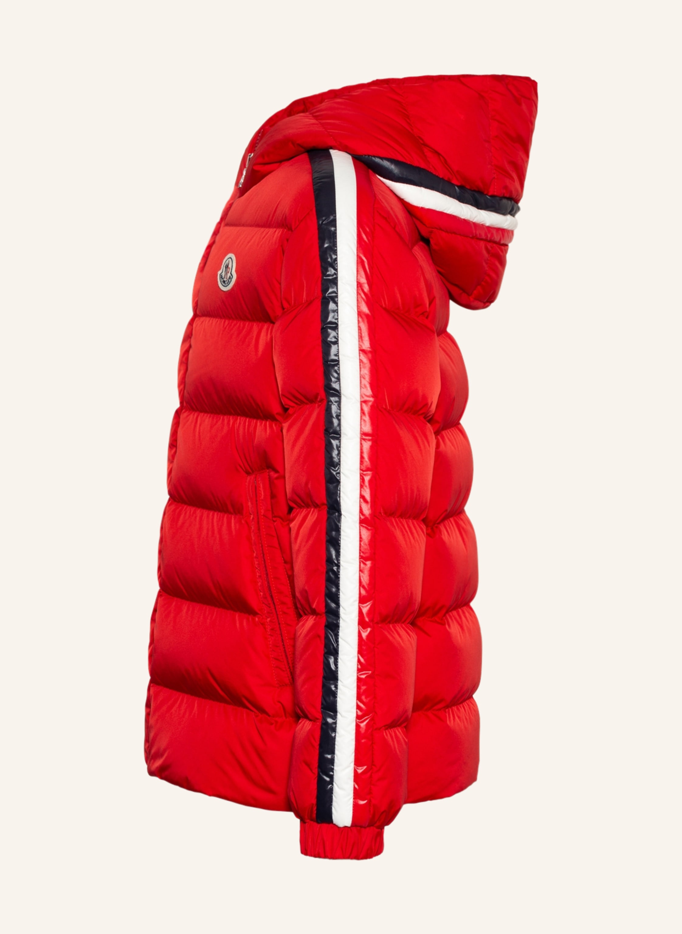 Thumbnail - Moncler Enfant Daunenjacke Chrale Mit Galonstreifen rot