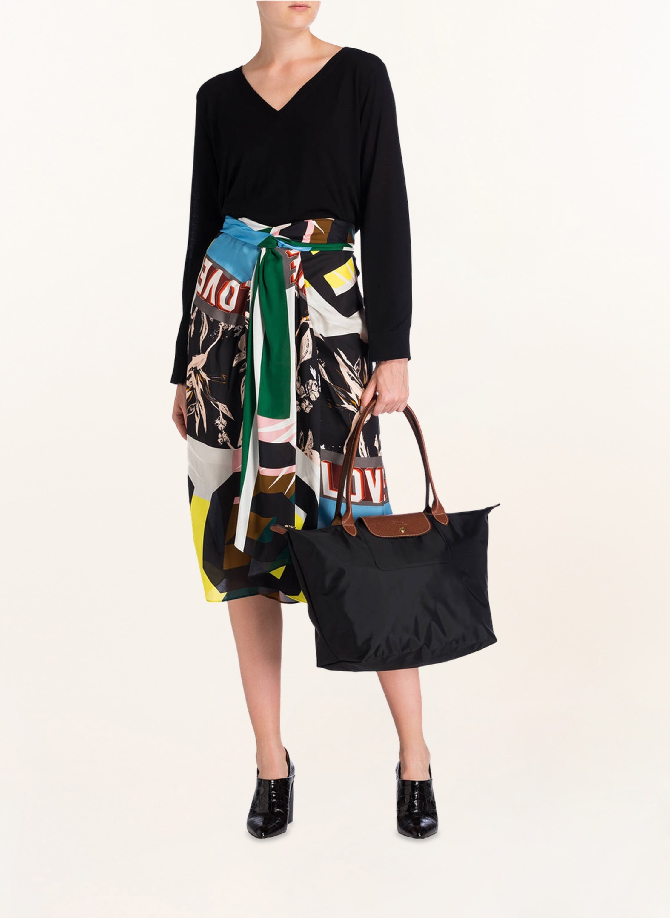 Thumbnail - Longchamp Shopper Le Pliage L schwarz