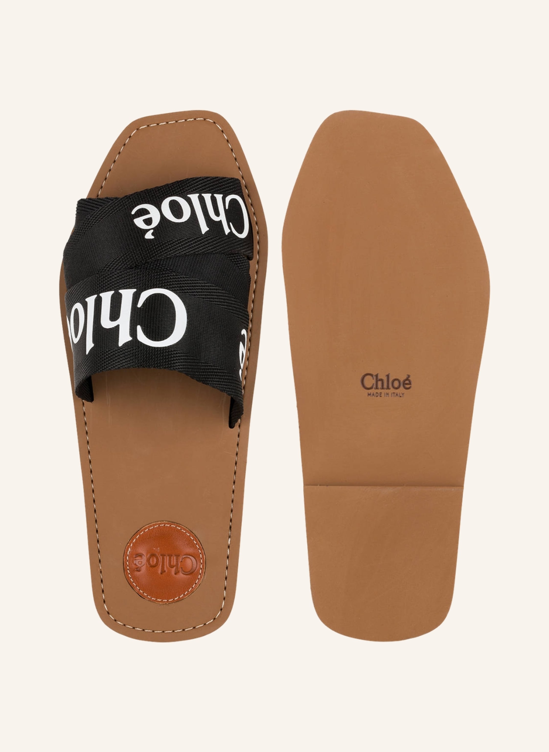 Thumbnail - Chloé Pantoletten Woody schwarz