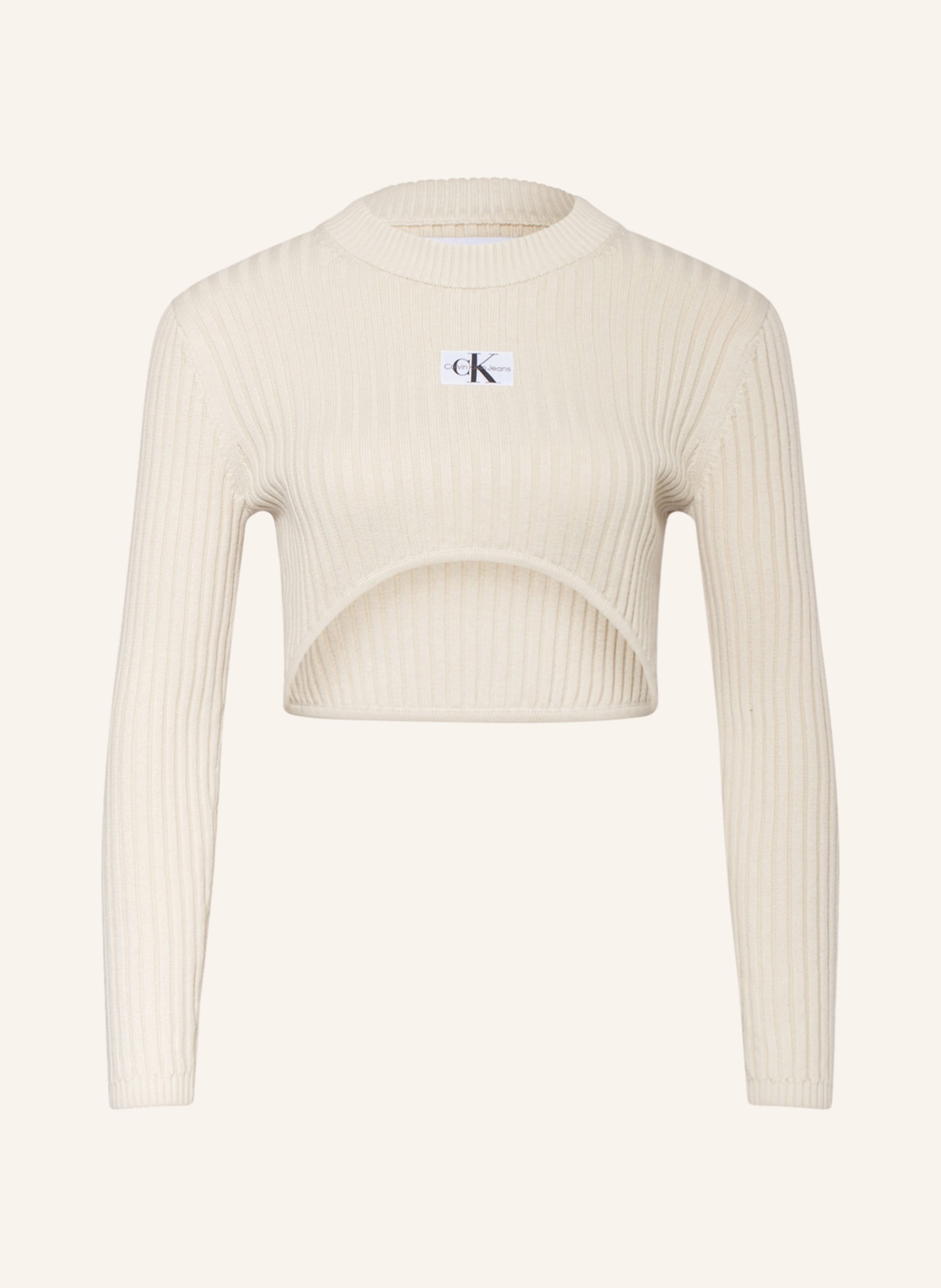 Calvin Klein Jeans Cropped sweater in cream | Breuninger