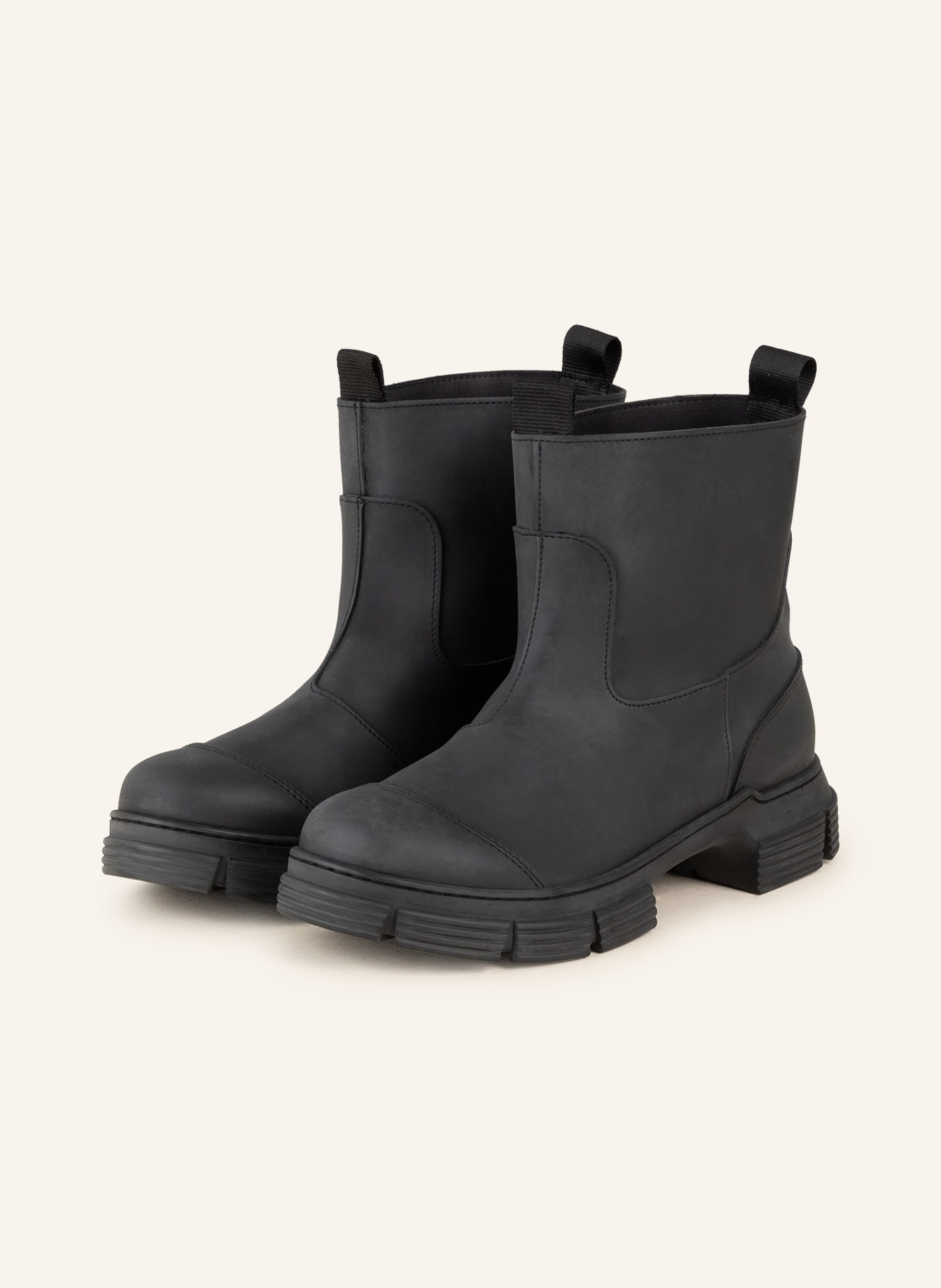 Ganni Gummi-Boots schwarz