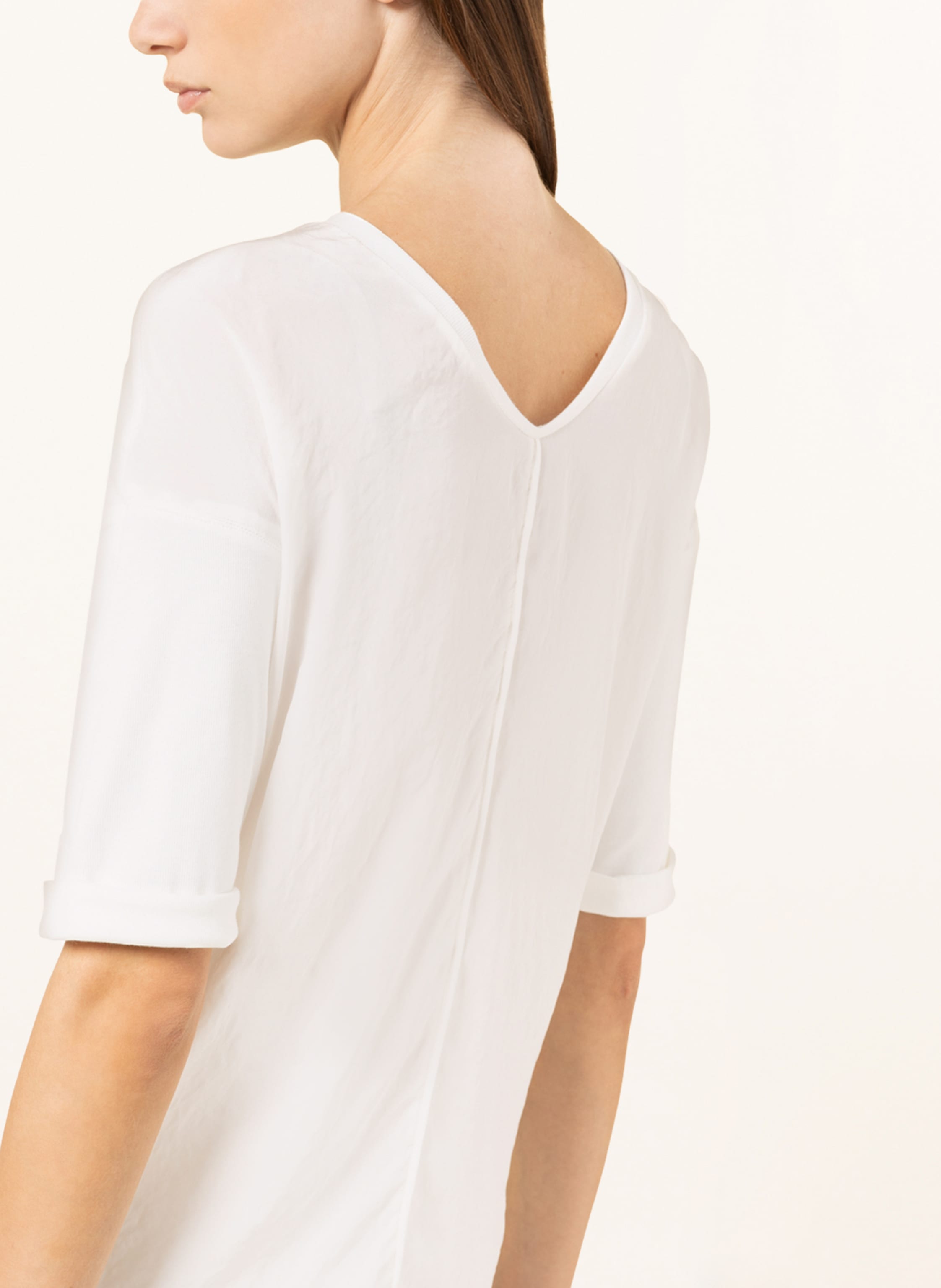 Thumbnail - Marc Cain Blusenshirt Mit 3/4-Arm Im Materialmix weiss
