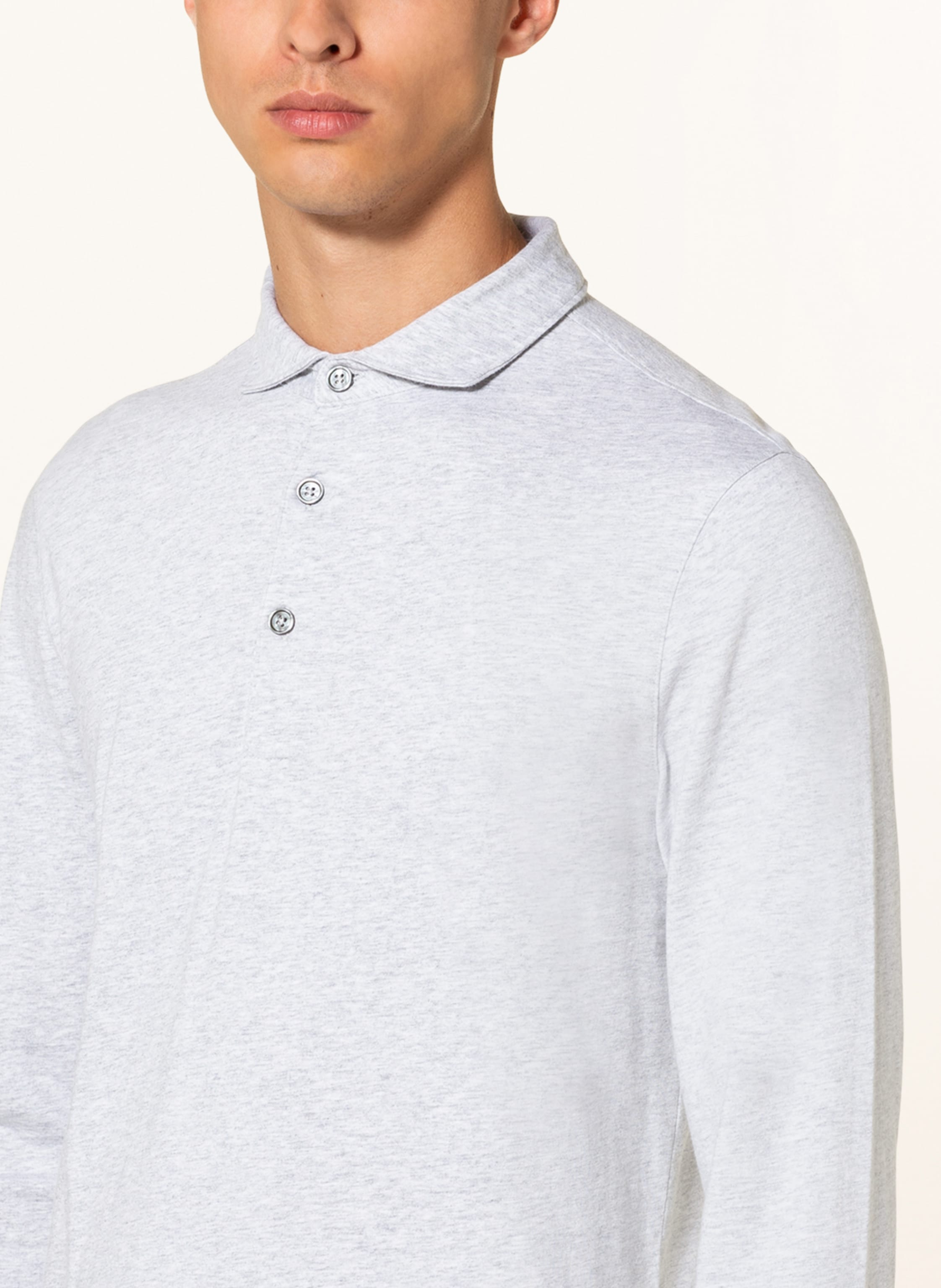 Thumbnail - Profuomo Jersey-Poloshirt grau