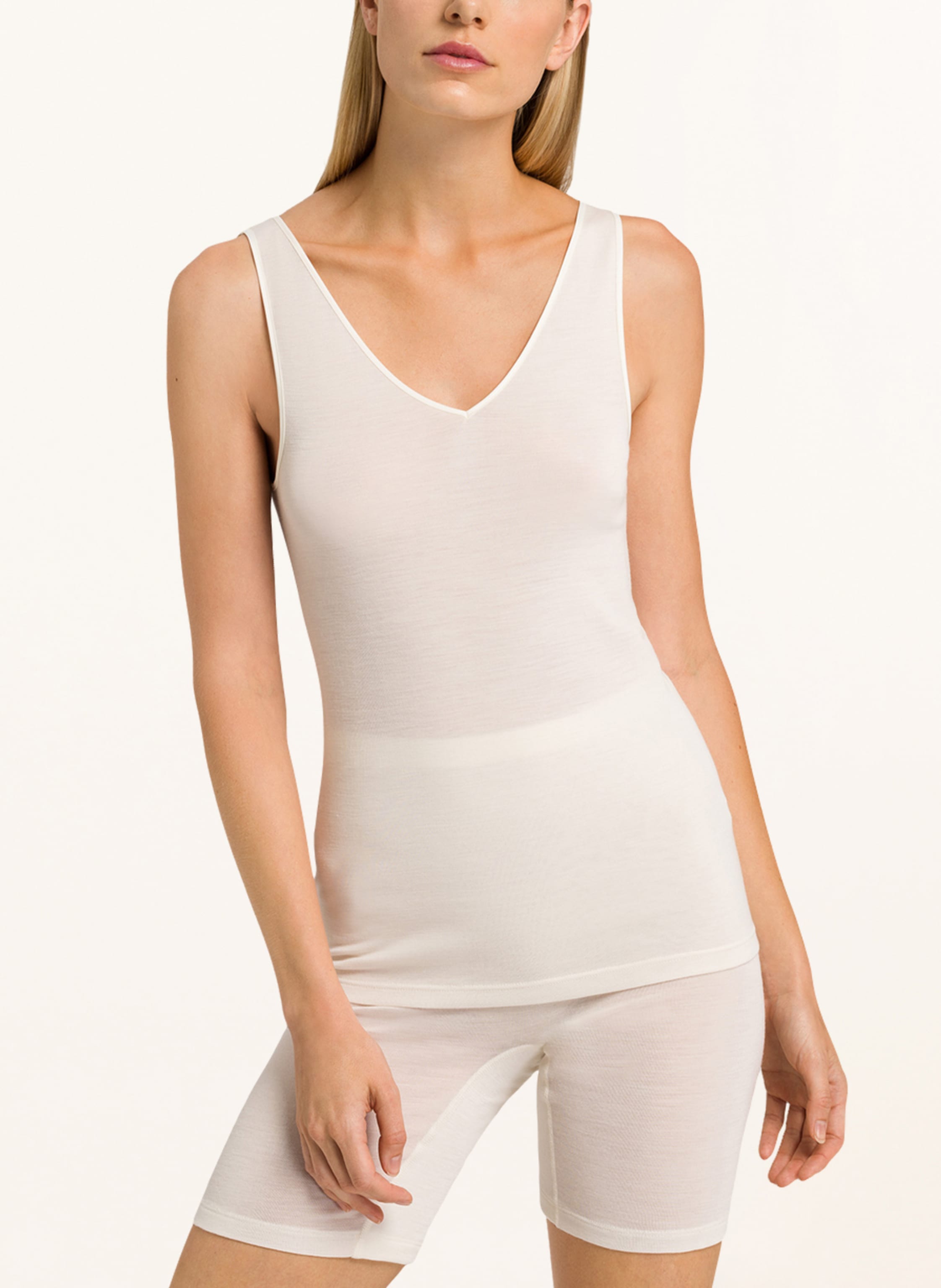 Thumbnail - Hanro Top Woolen Silk Aus Merinowolle Mit Seide weiss