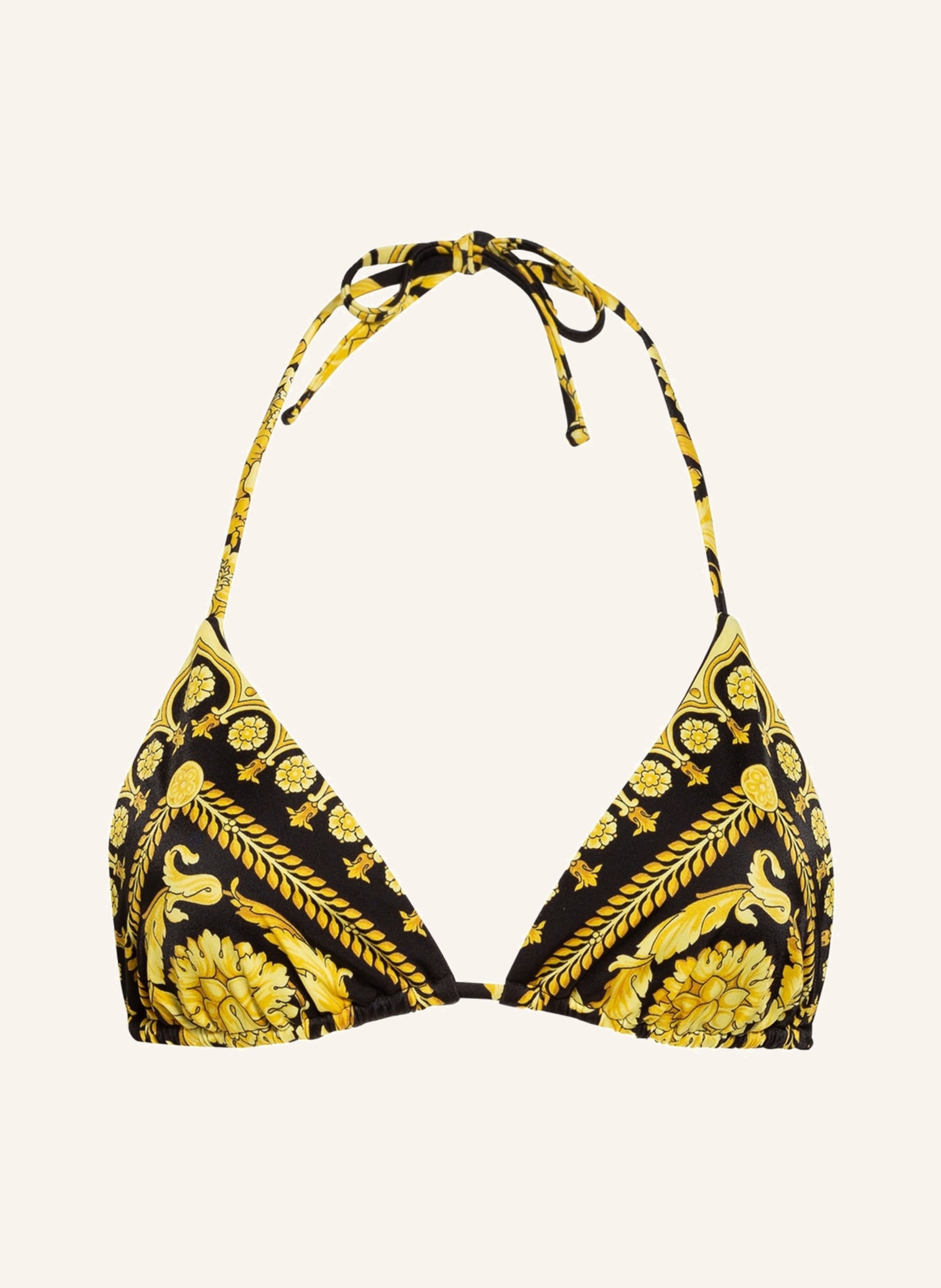 The Perfect Black & Gold Baroque Print Moulded Cup Bikini Top