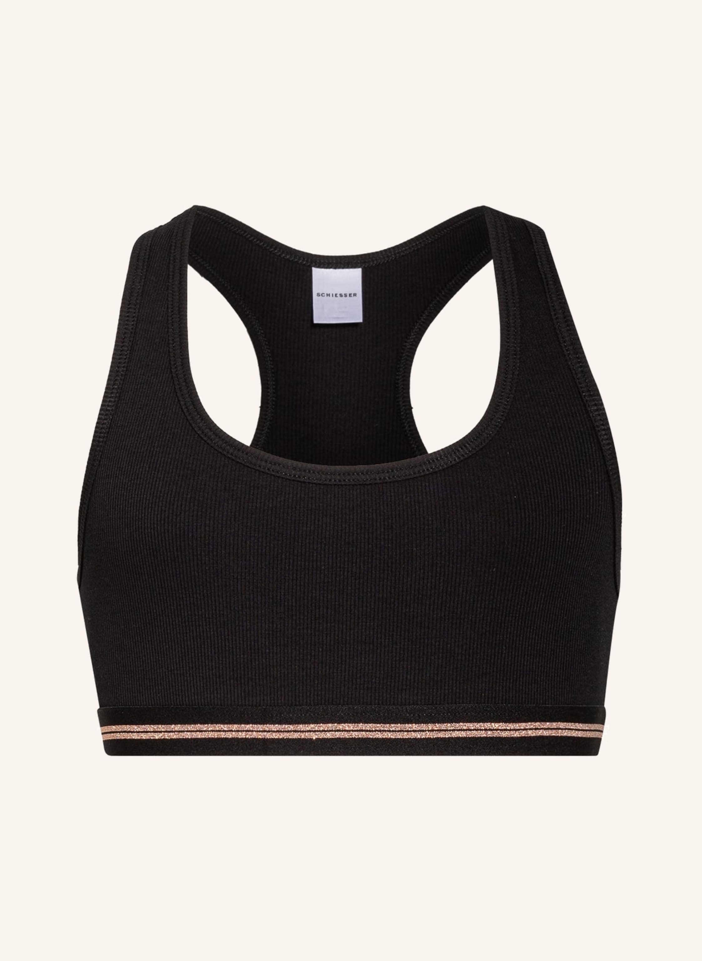 Thumbnail - Schiesser 2er-Pack Bustiers Long Life Rib Mit Glitzergarn schwarz