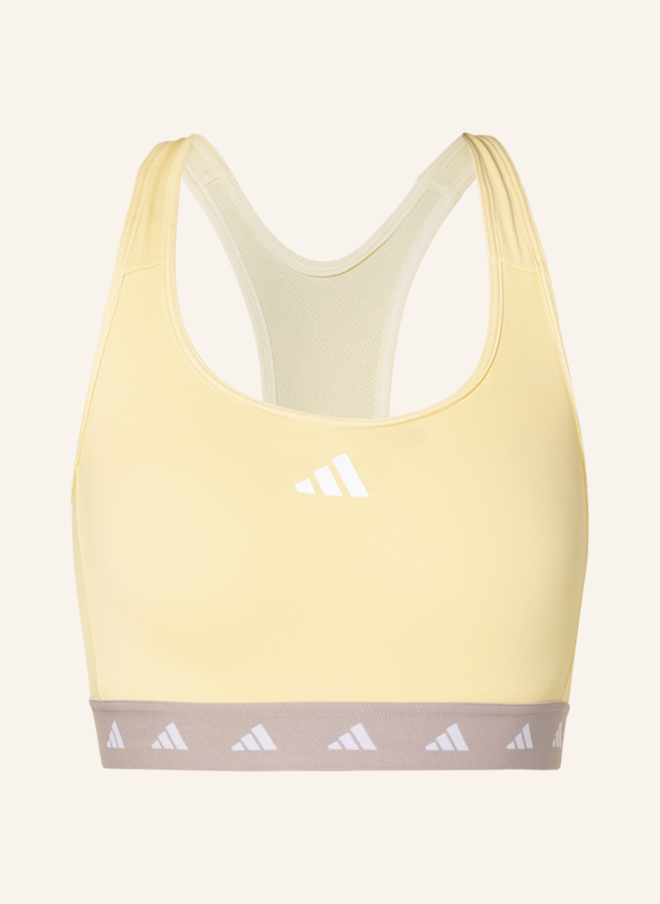 adidas Sports bra POWERREACT with mesh in yellow | Breuninger