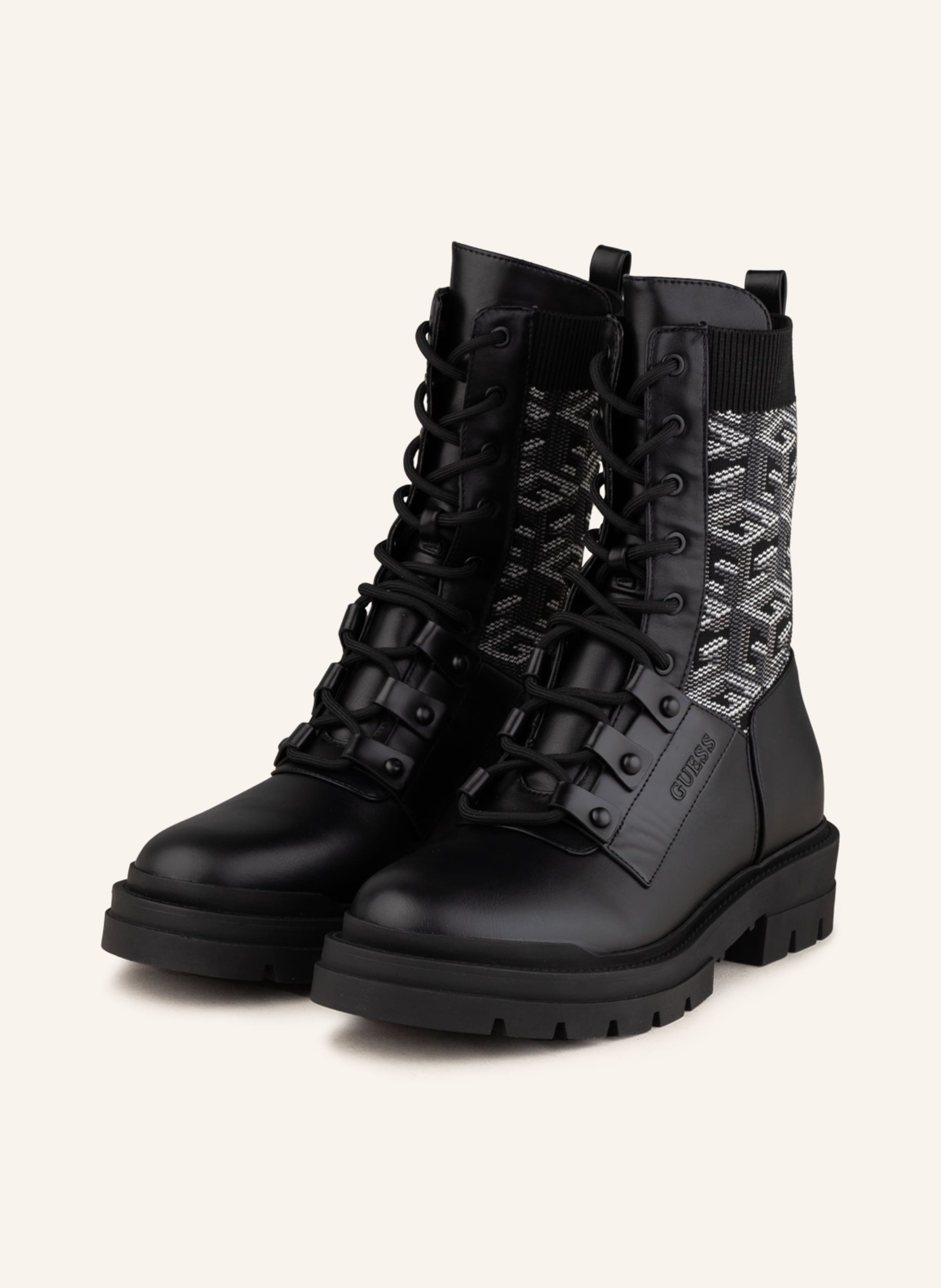 GUESS Lace-up boots ODALIS in black/ white | Breuninger