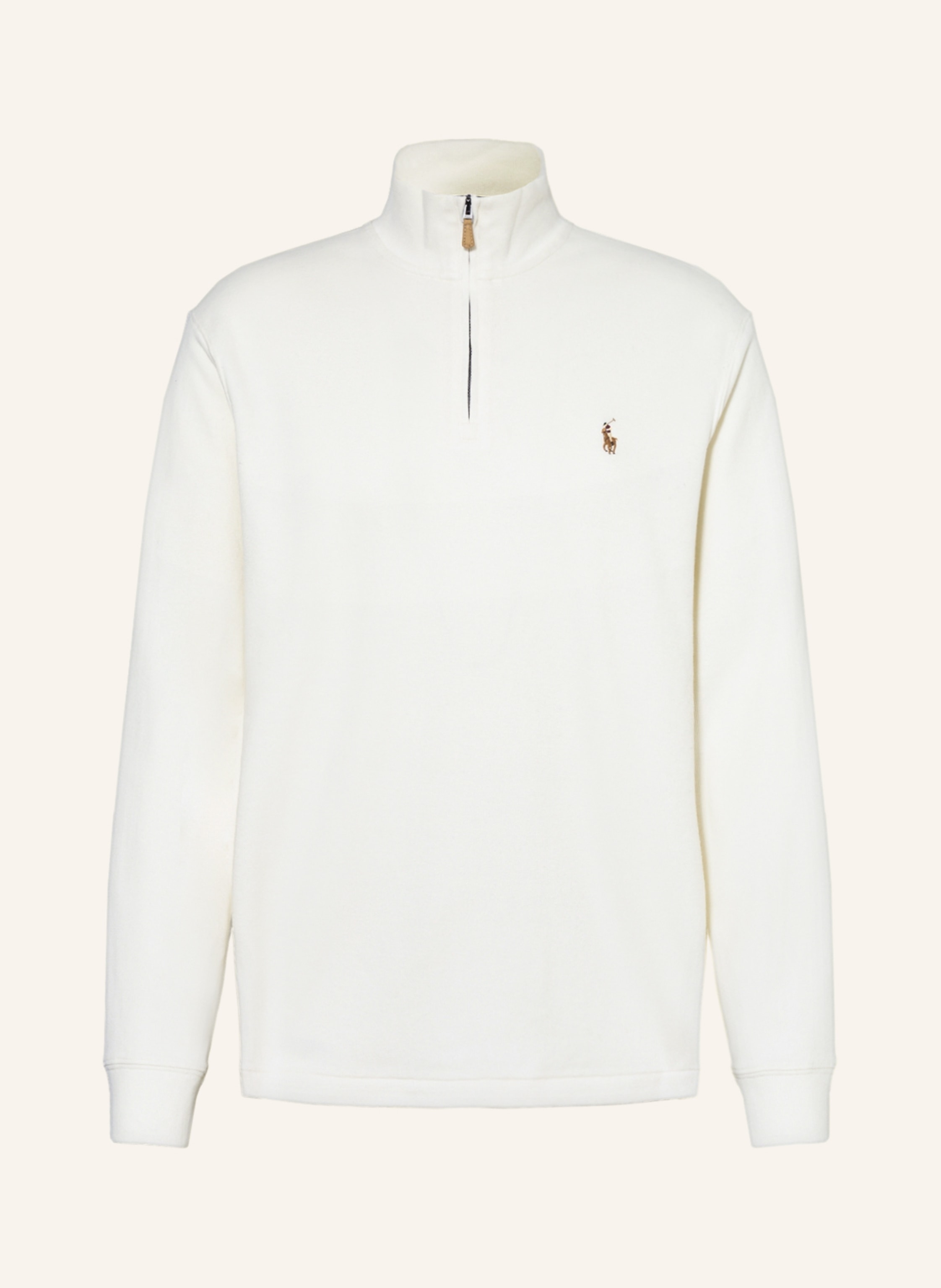 POLO RALPH LAUREN Half-zip sweater in sweatshirt fabric in cream |  Breuninger