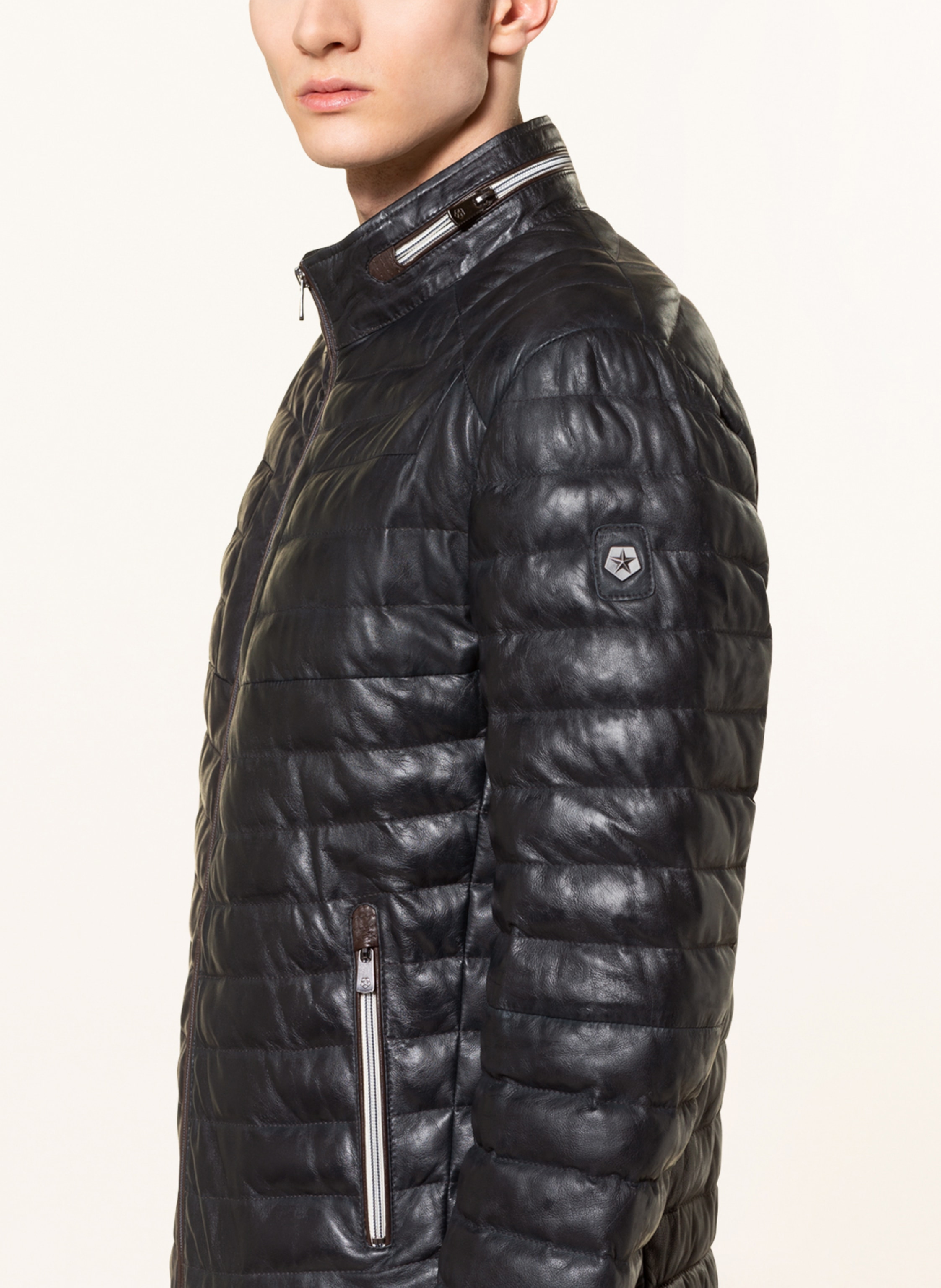 Thumbnail - Milestone Lederjacke Ms-Malik Mit Sorona®Aura-Isolierung blau