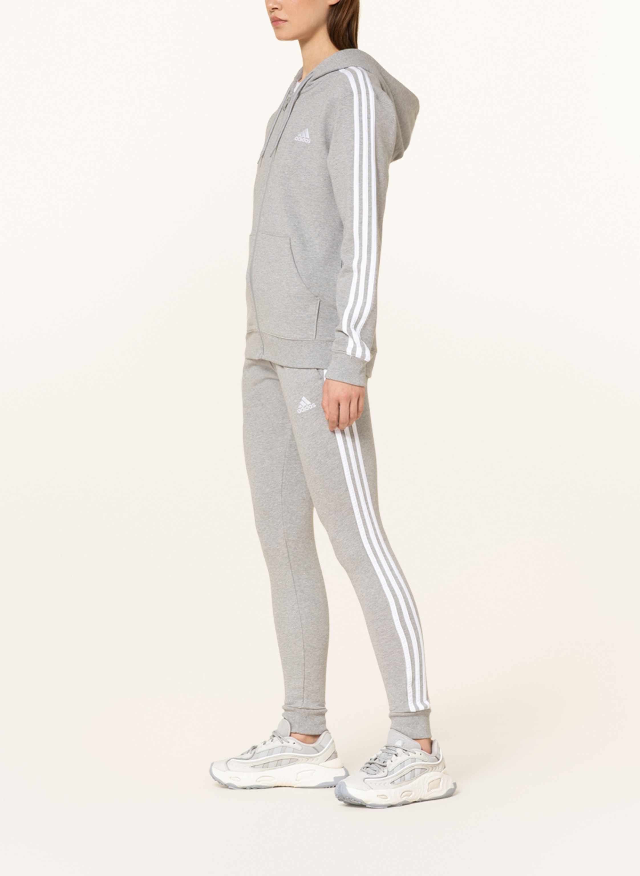 Thumbnail - Adidas Sweatpants Essentials 3-Stripes French Terry Cuffed grau