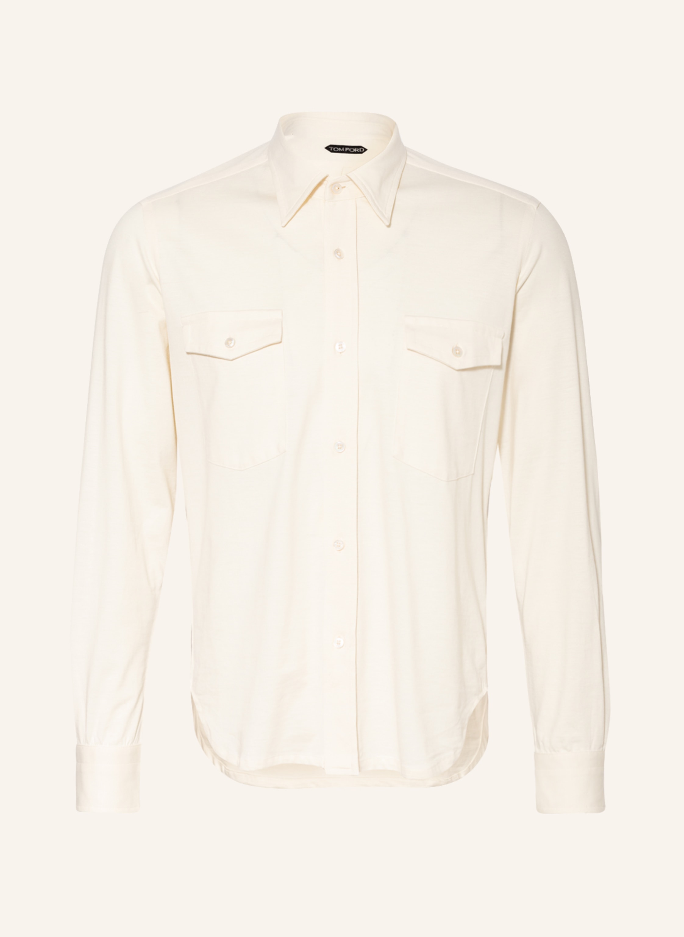 TOM FORD Jersey shirt regular fit with silk in cream | Breuninger
