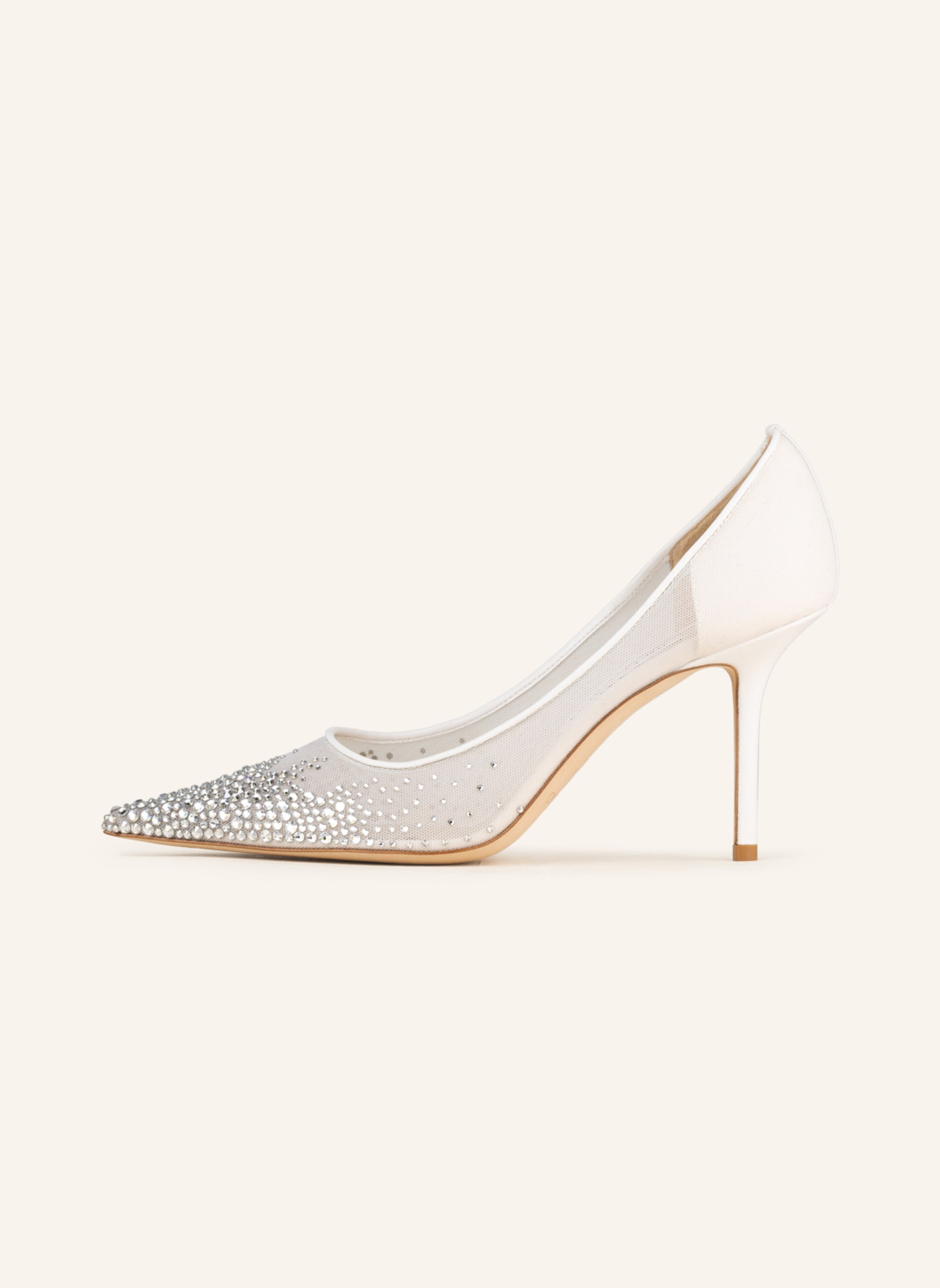 Thumbnail - Jimmy Choo Pumps Love 85 Mit Schmucksteinen weiss