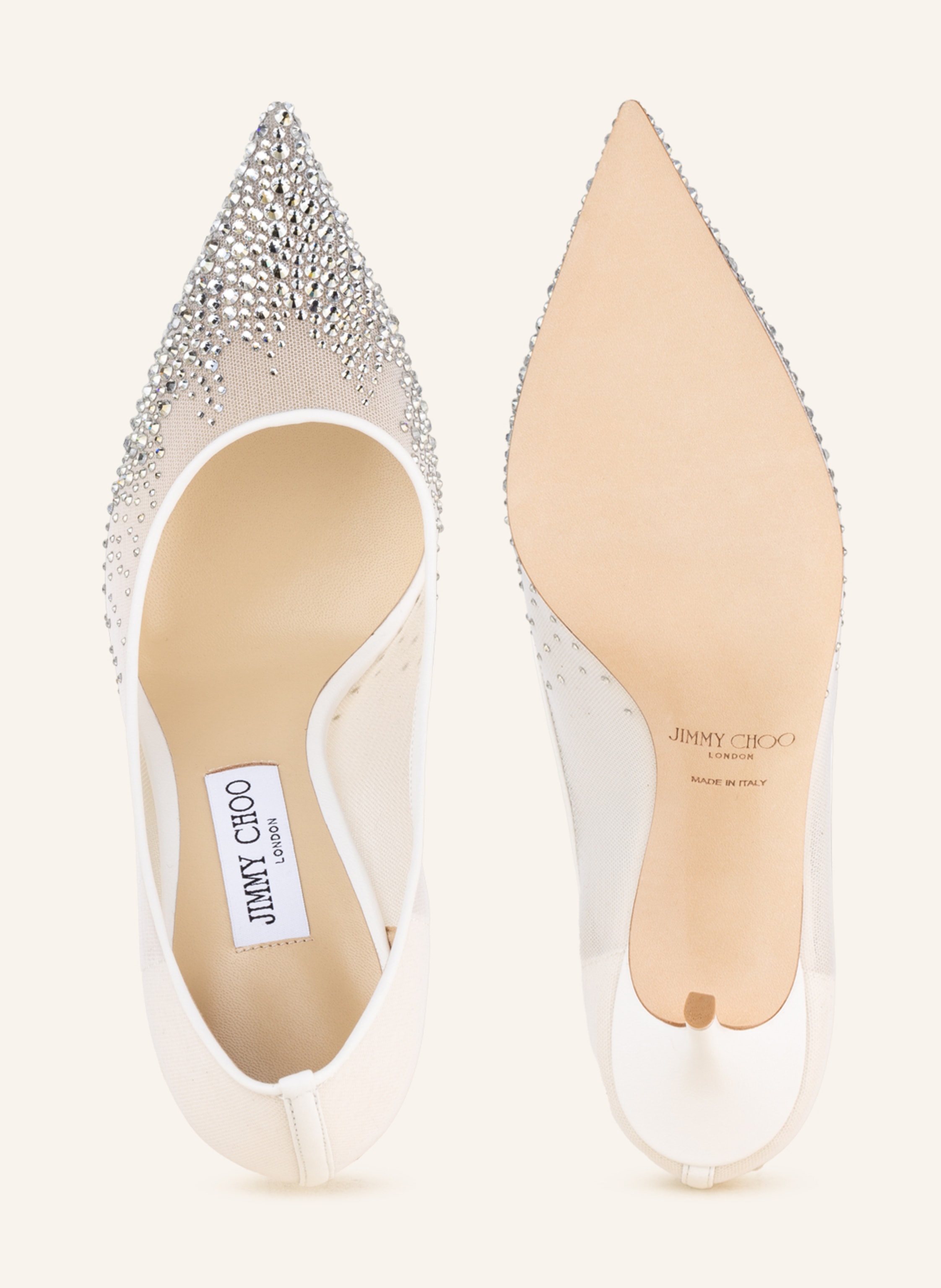 Thumbnail - Jimmy Choo Pumps Love 85 Mit Schmucksteinen weiss