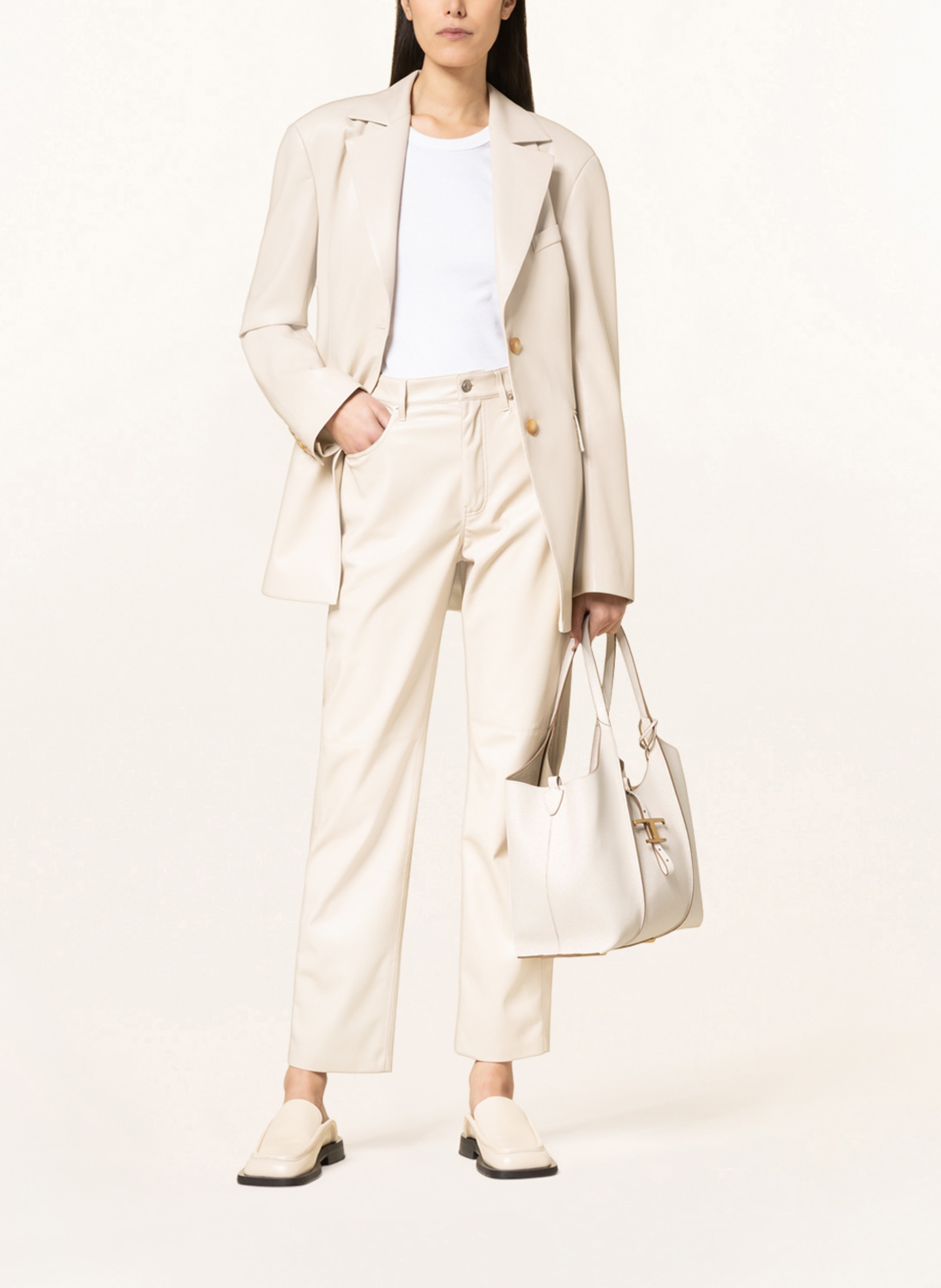 Thumbnail - Tod's Shopper T Timeless Small Mit Pouch weiss