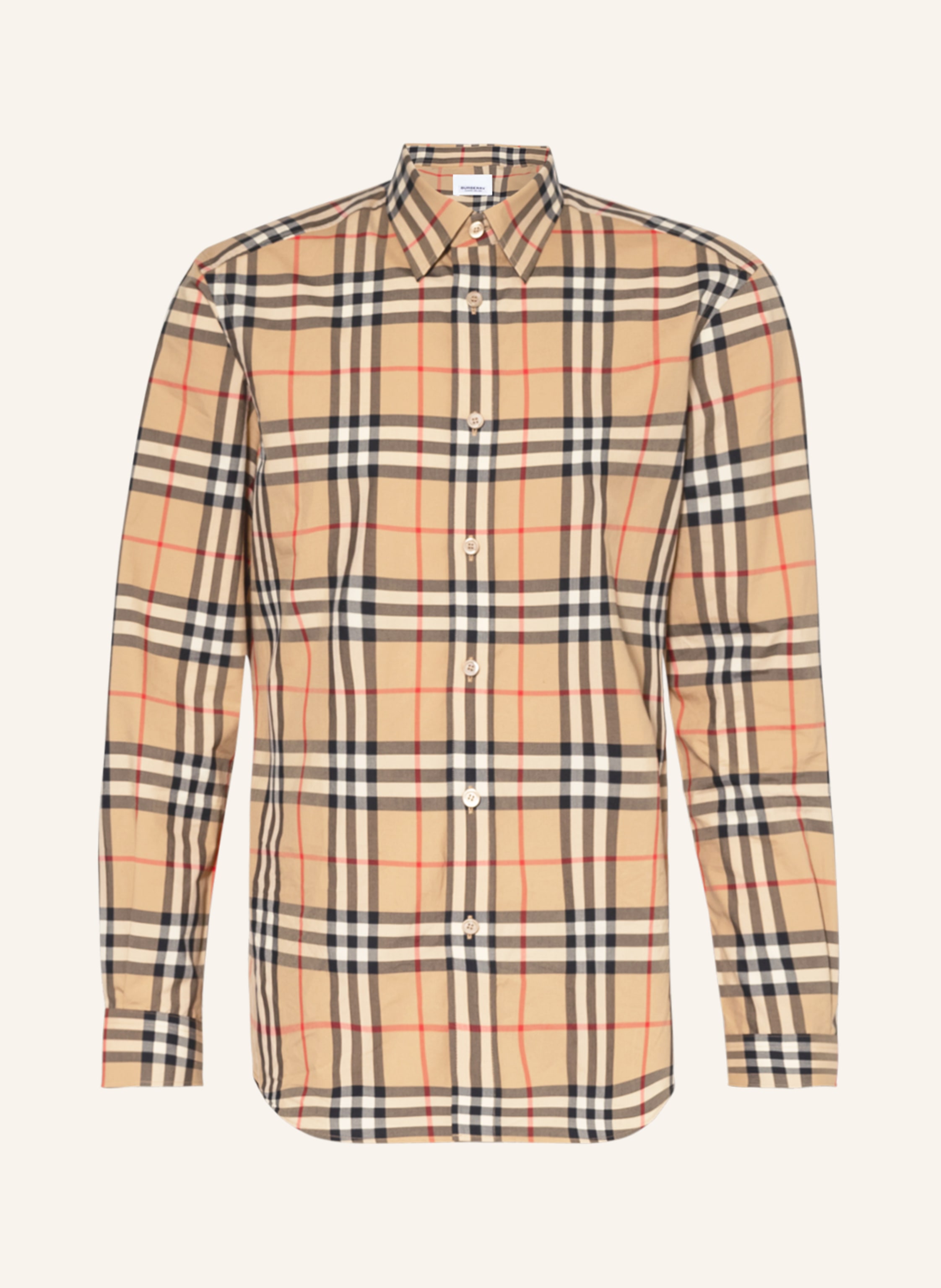 BURBERRY Shirt CAXTON regular fit in beige/ black/ red | Breuninger