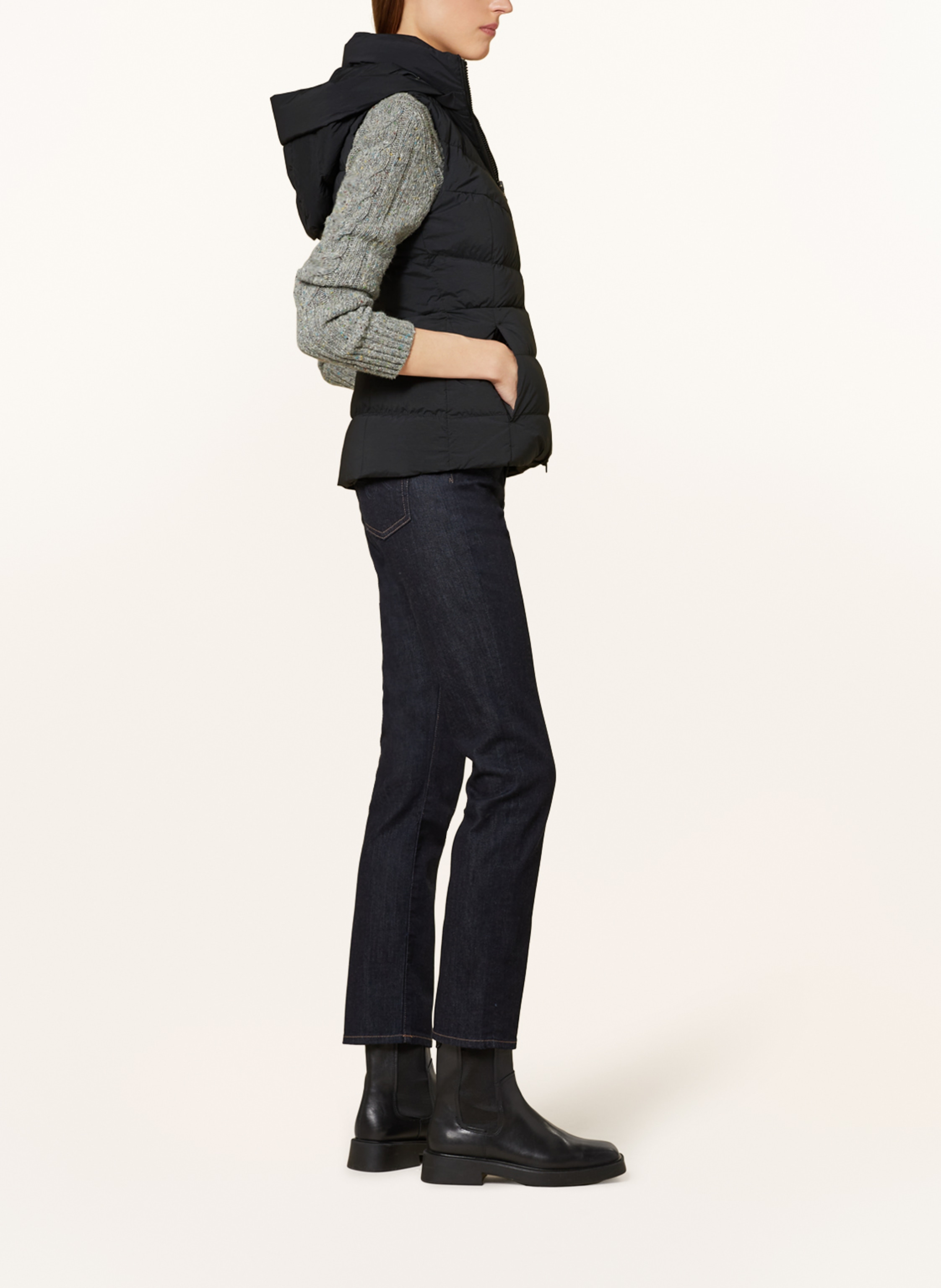 Thumbnail - Canada Goose Daunenweste Clair Mit Abnehmbarer Kapuze schwarz