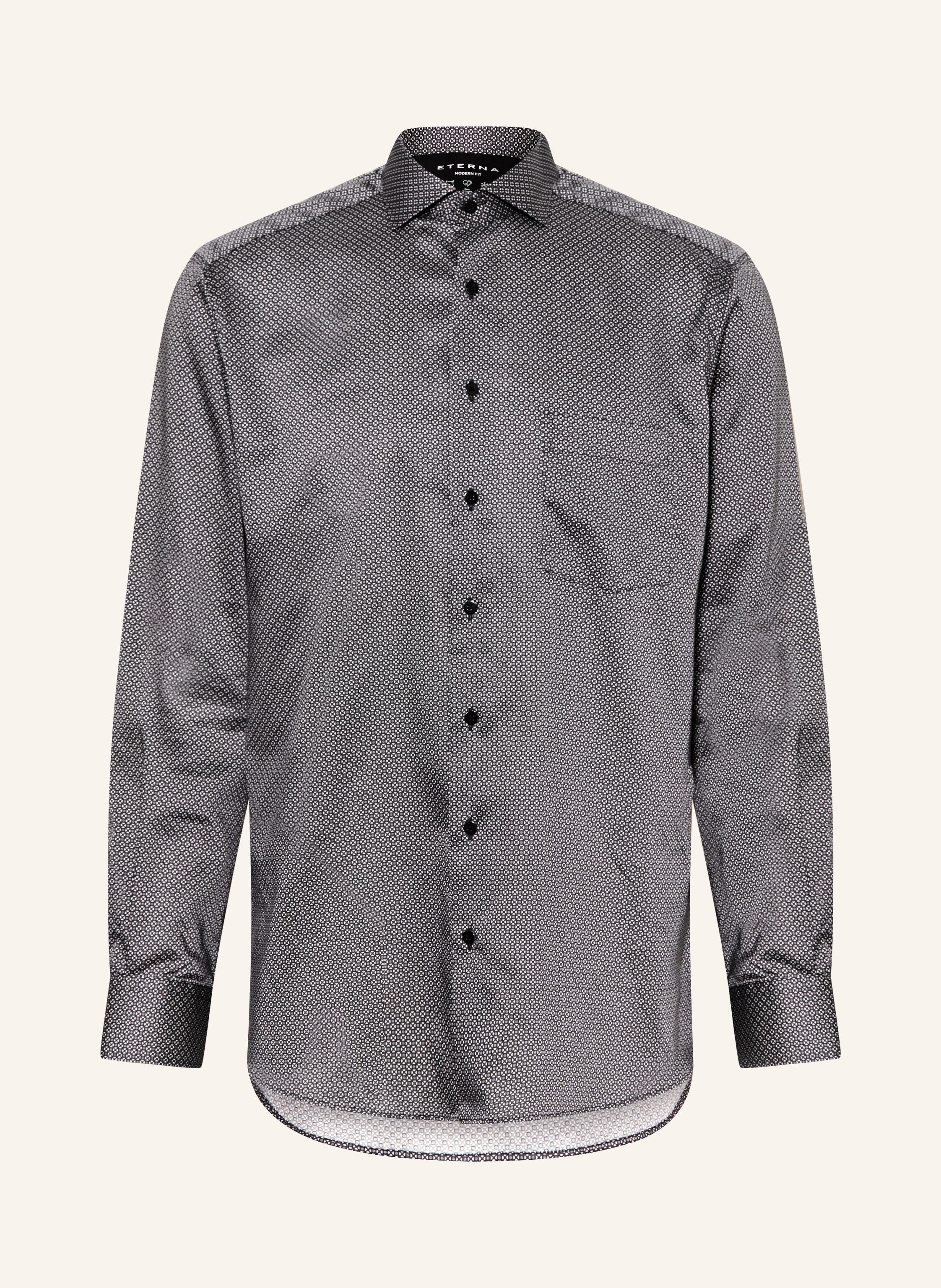 ETERNA Modern schwarz/ Fit Hemd weiss/ grau in