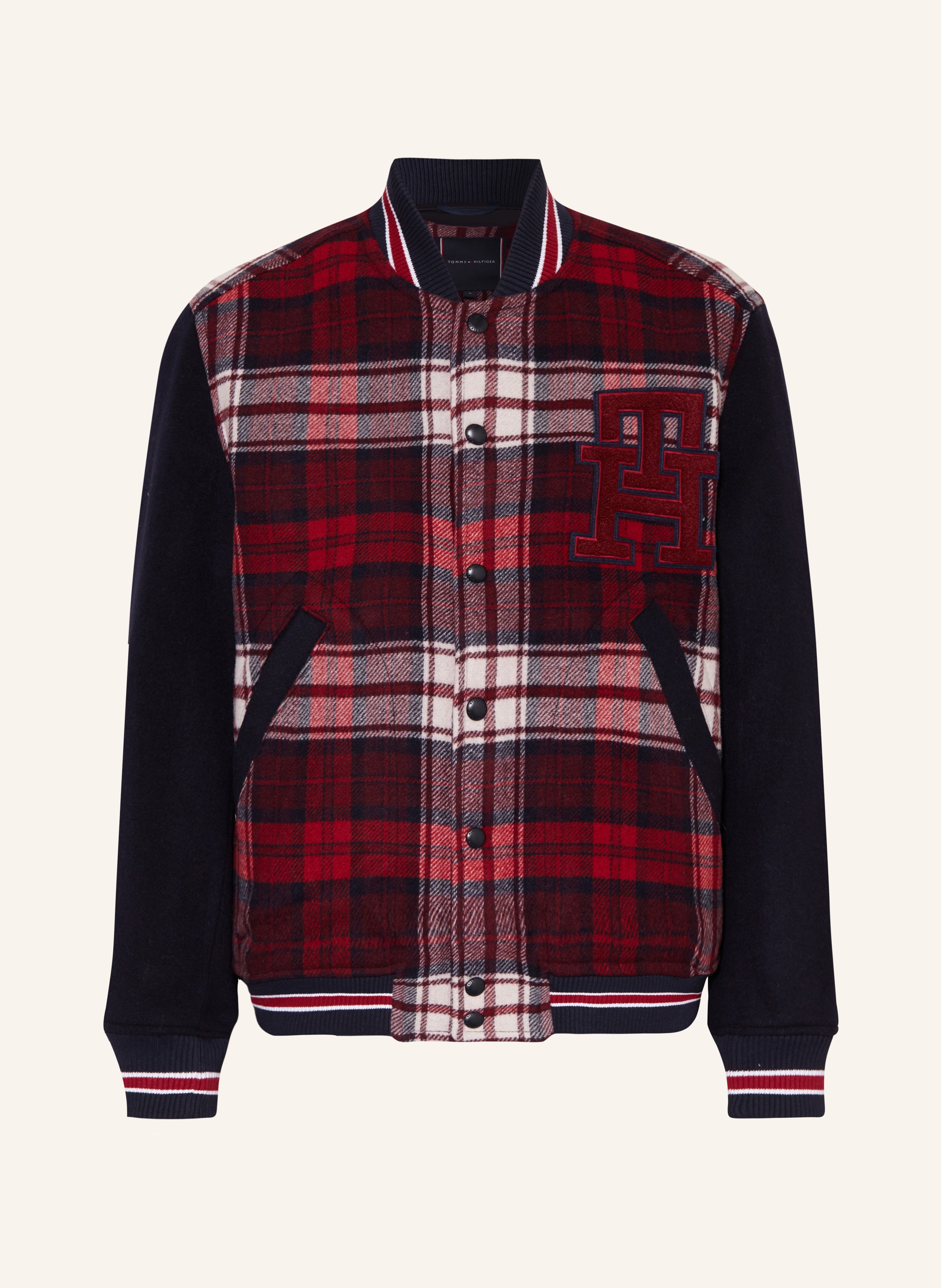 Tommy jeans nylon collegiate logo jacket in red clearance