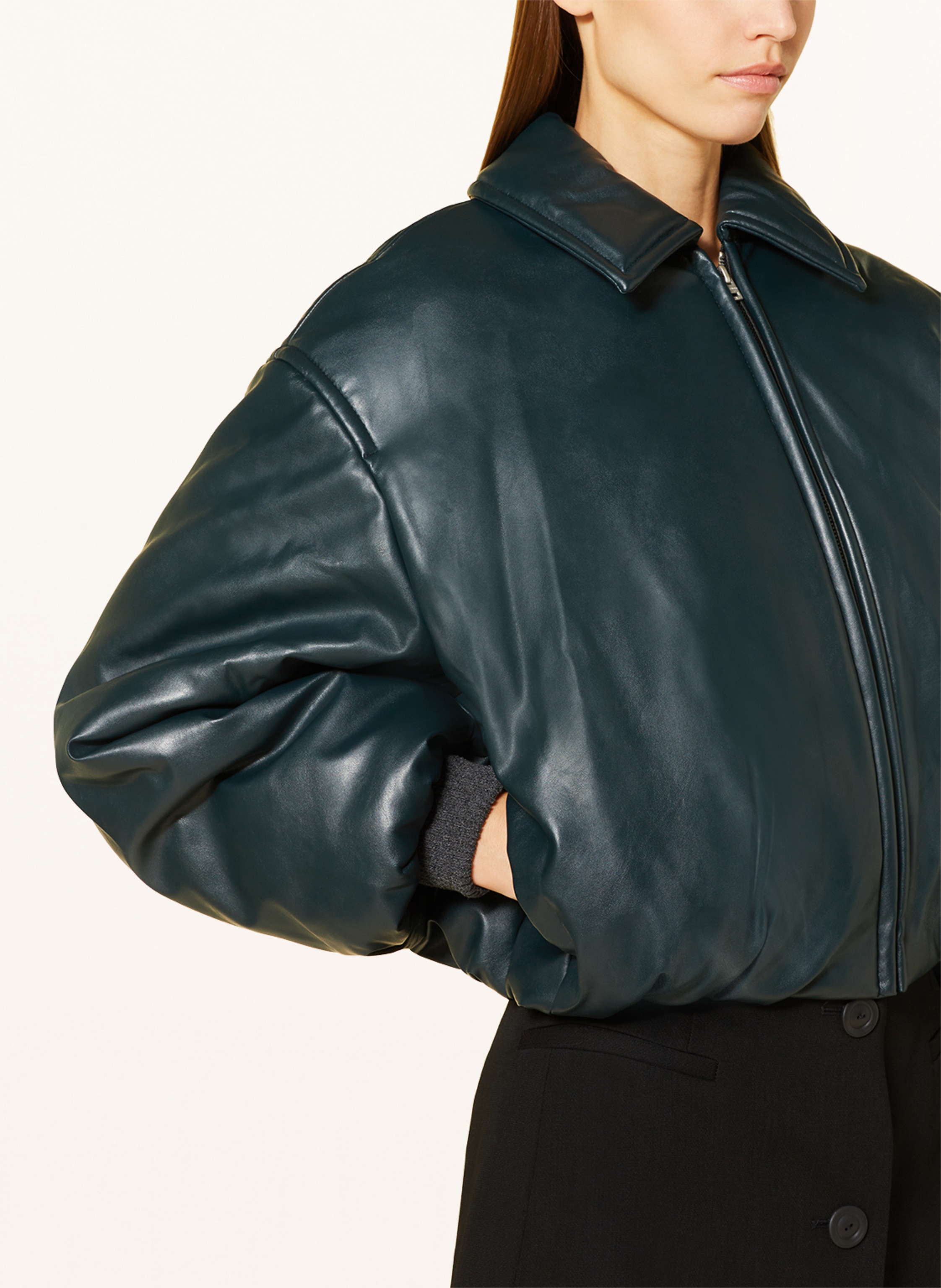 Thumbnail - Acne Studios Jacke In Lederoptik gruen