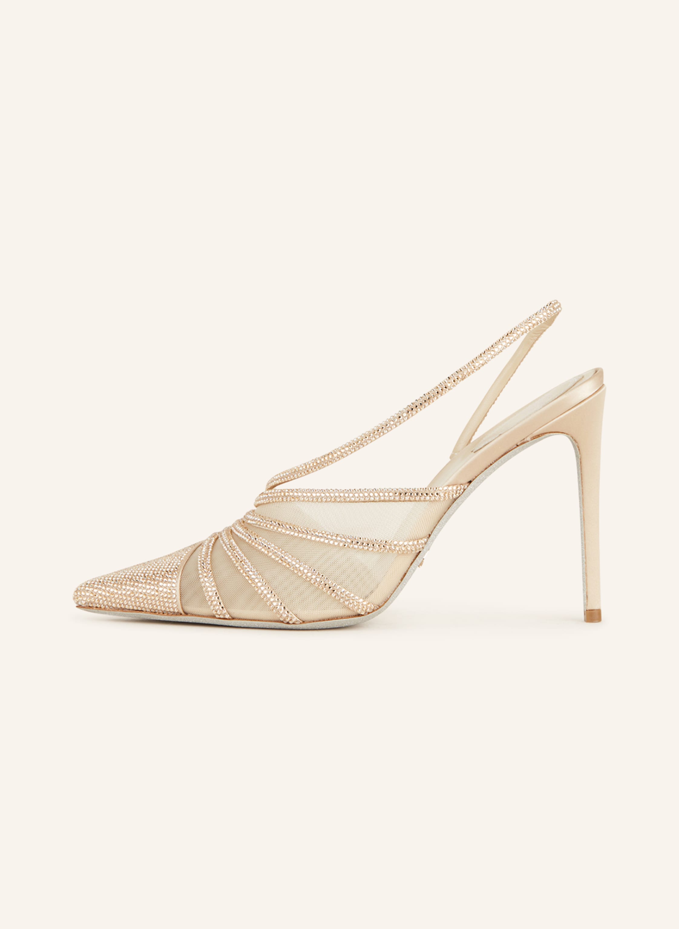 Thumbnail - Rene Caovilla Slingpumps Mit Schmucksteinen beige