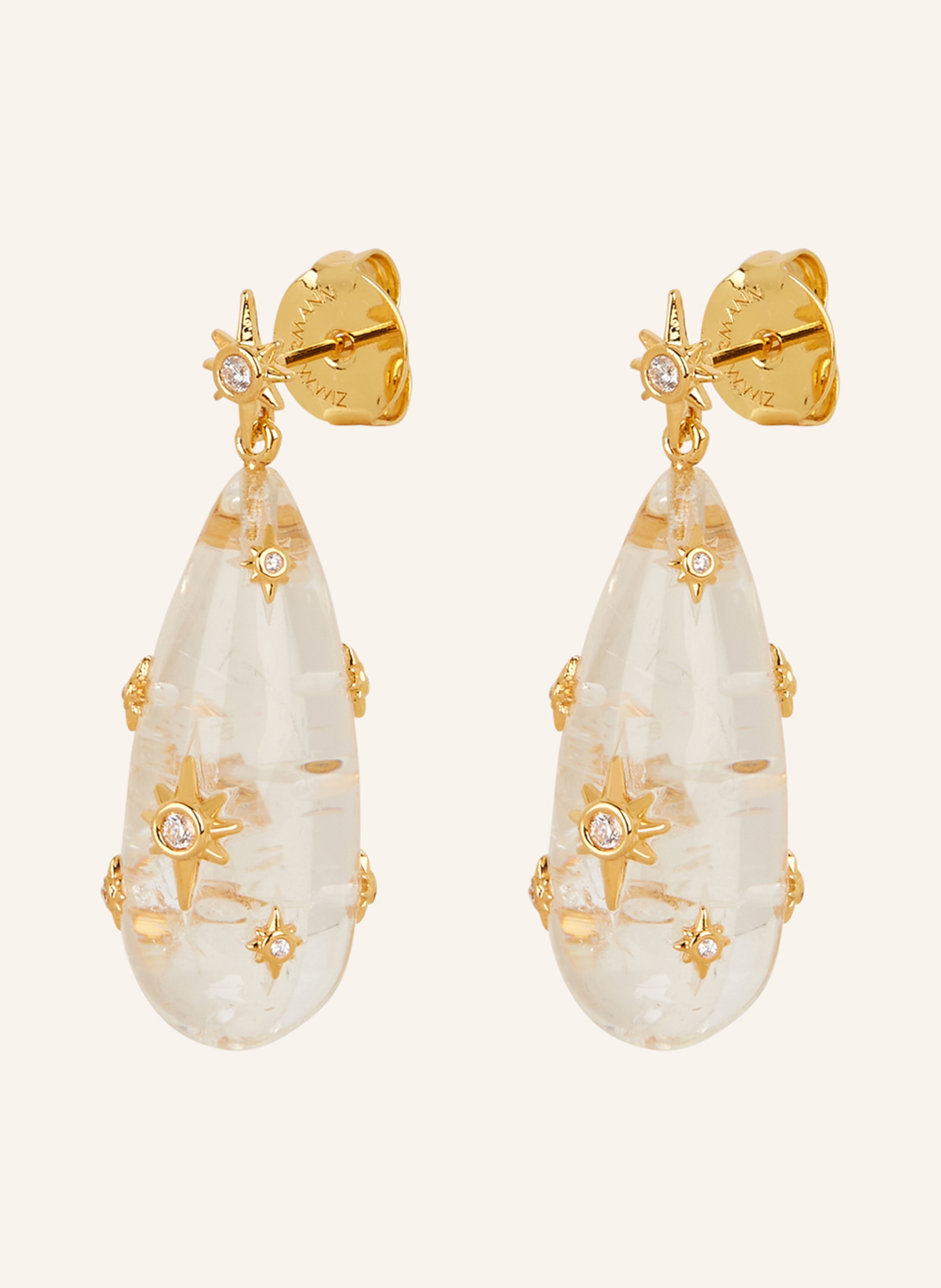 ZIMMERMANN Earrings CRYTSAL DROP in gold white