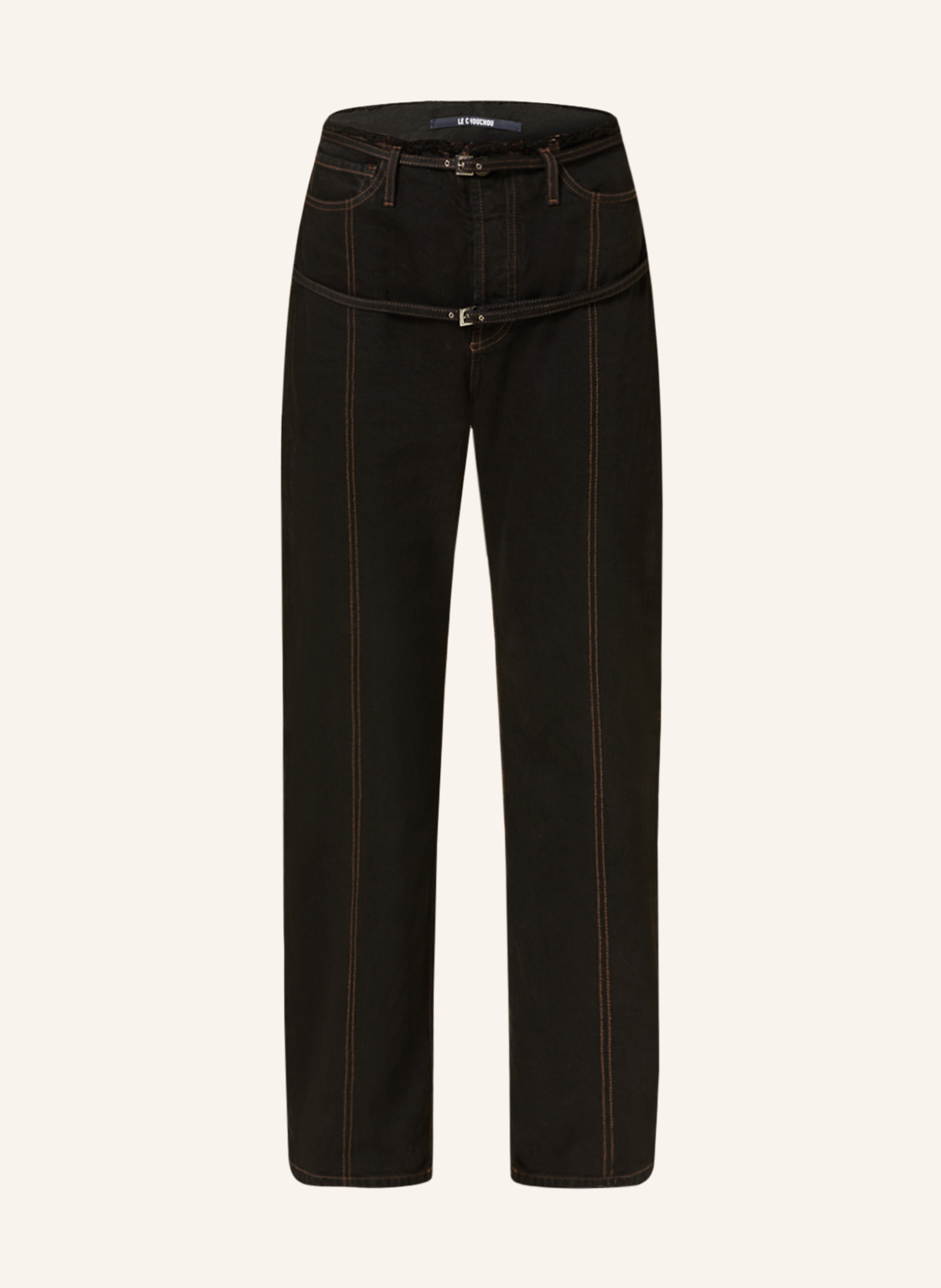 JACQUEMUS Straight jeans LE DE NIMES CARACO in black/ dark brown