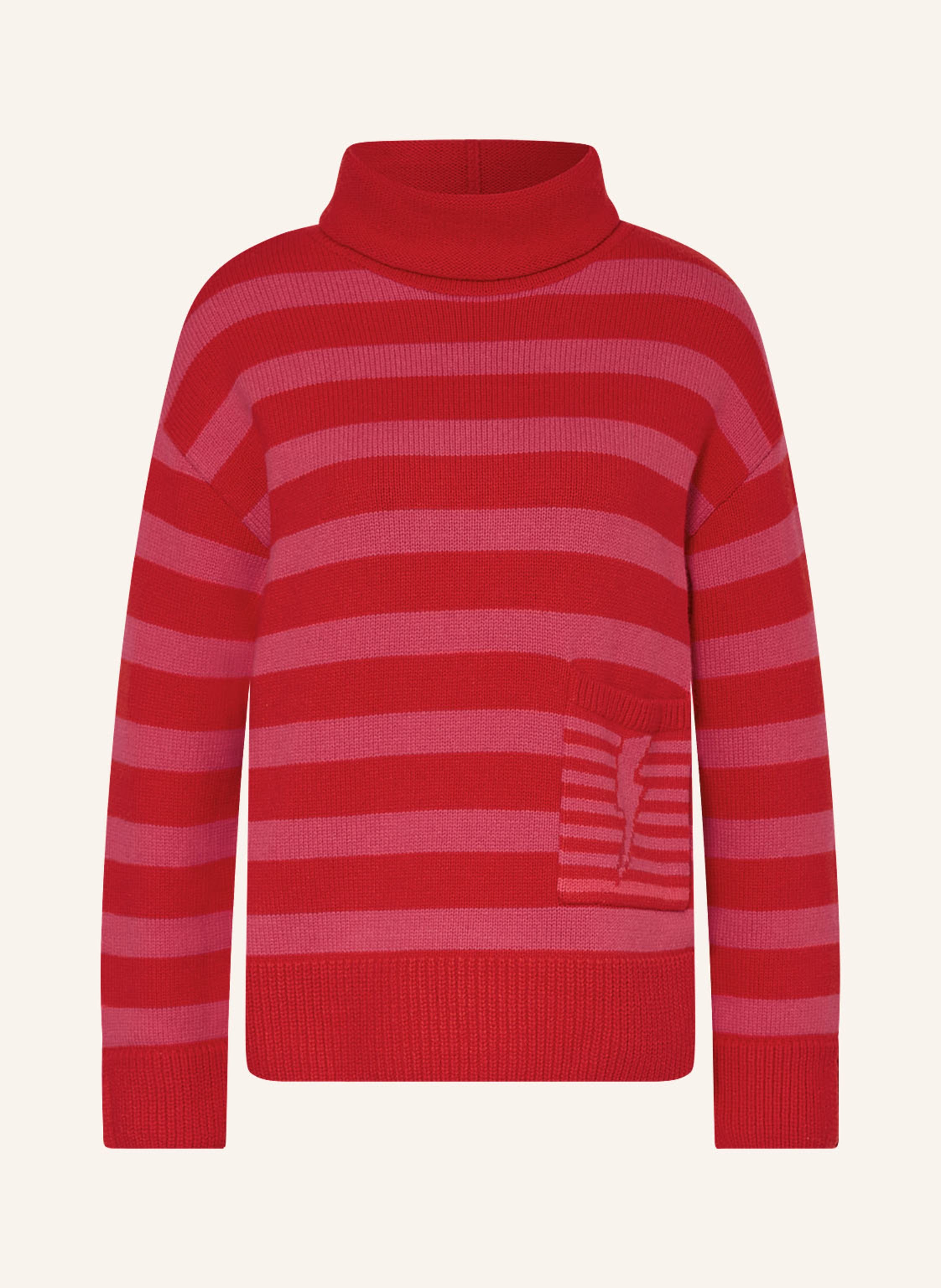 Red and discount black striped turtleneck
